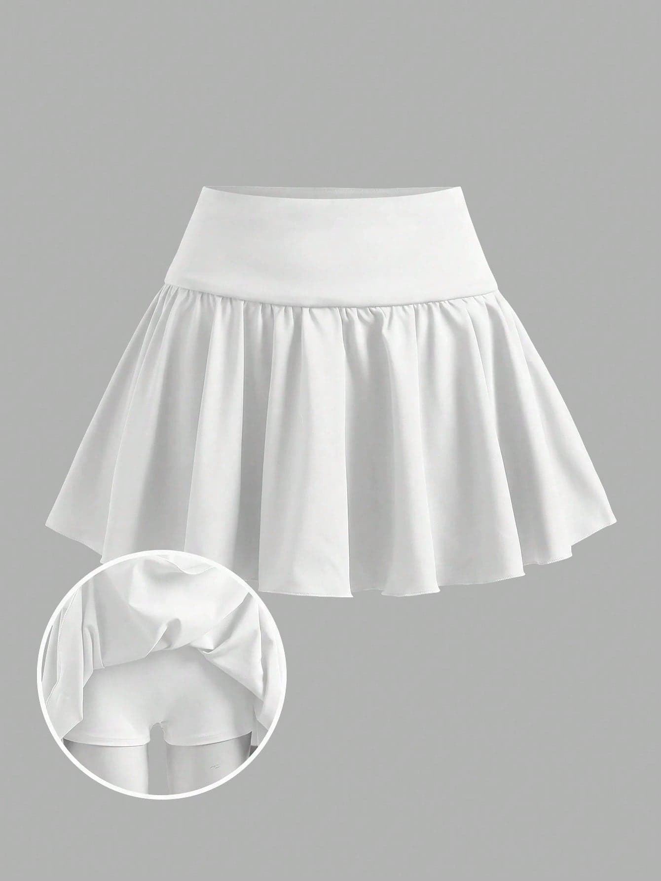 Girlism Teen Girls Casual, Sporty, Preppy, Back To School, Built-In Leggings A-Line Ruffle Hem Skirt, Spring And Summer, Cool, Basic, Daily, Back To School Season