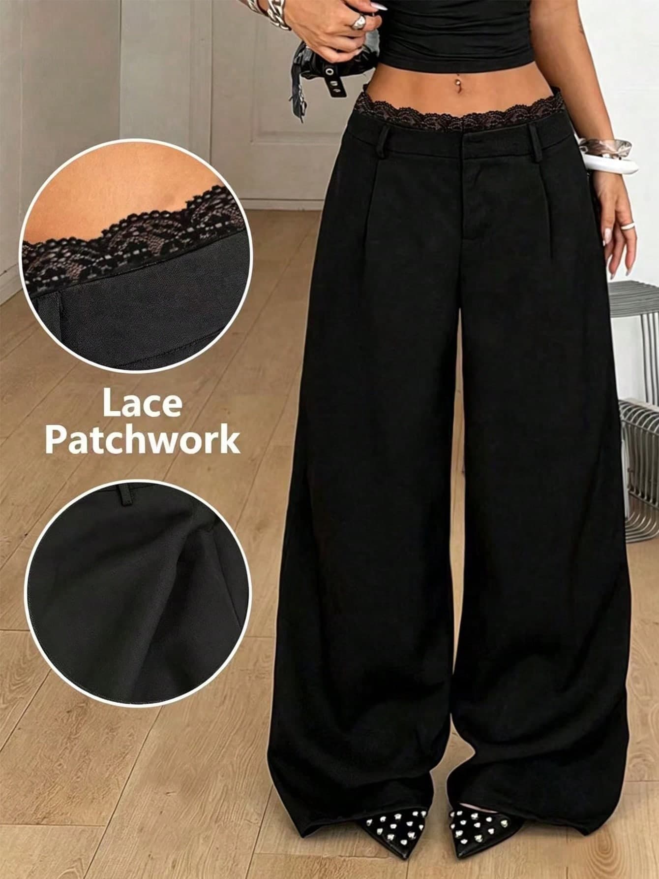 SHEIN Teen Girls Spring/Summer Beach Vacation Casual Daily Home Wear Versatile  Woven Comfortable Solid Color Loose Long Pants With Pockets