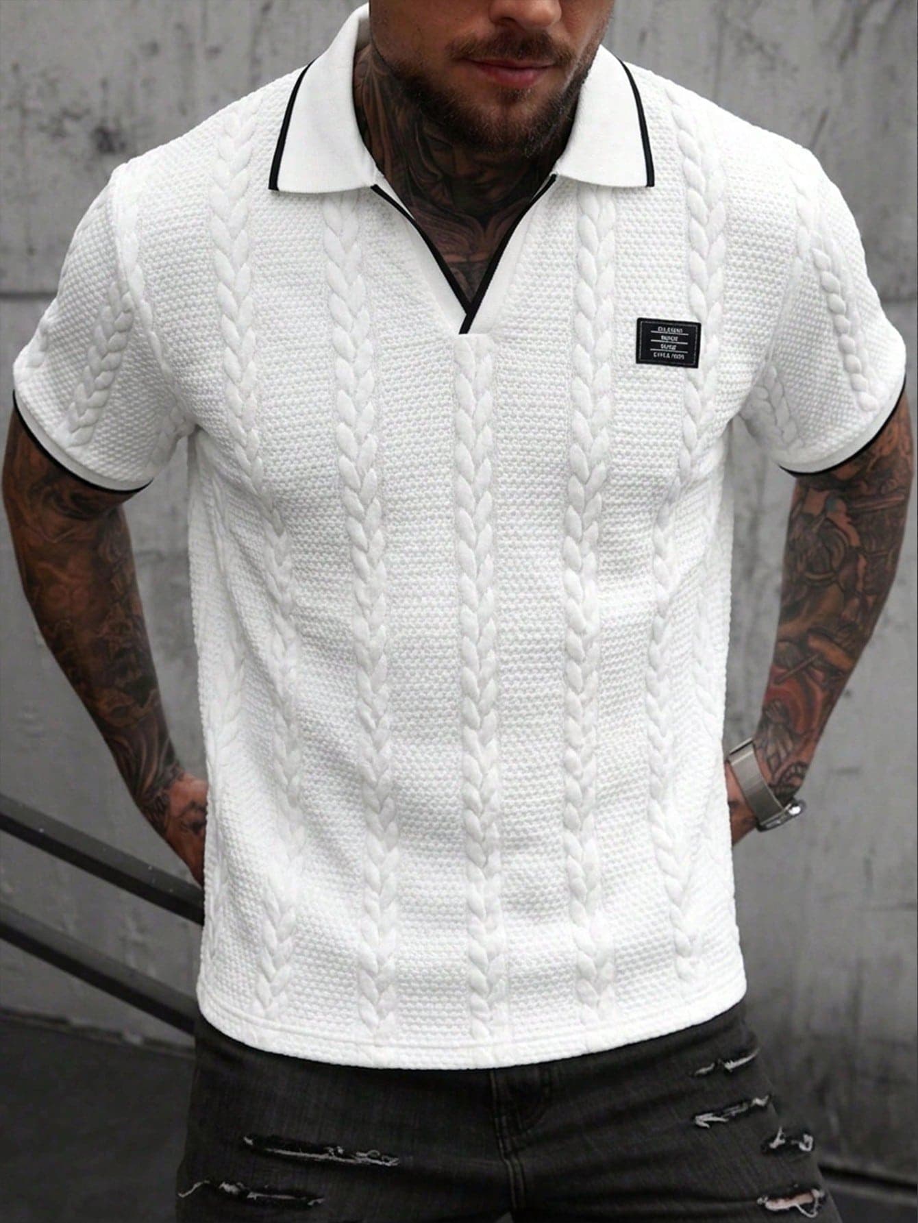 Manfinity CasualCool Men's Summer Casual Polo Shirt, Contrast Color Design On Collar, Placket And Cuffs, Comfortable Soft And Easy To Wear, Ceremony