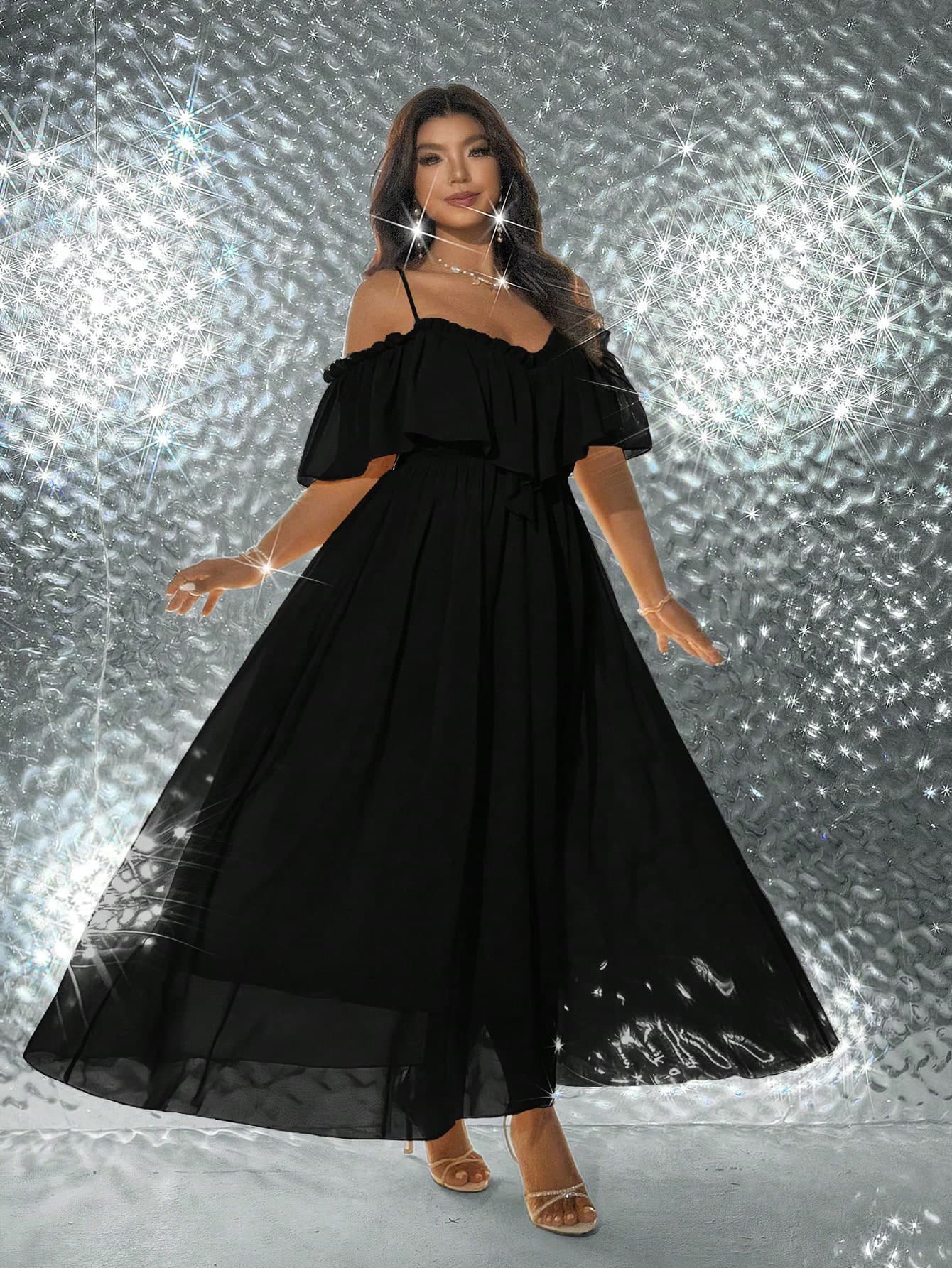 Viva Relle Plus-Size Sexy Off-Shoulder Yellow Vacation Dress