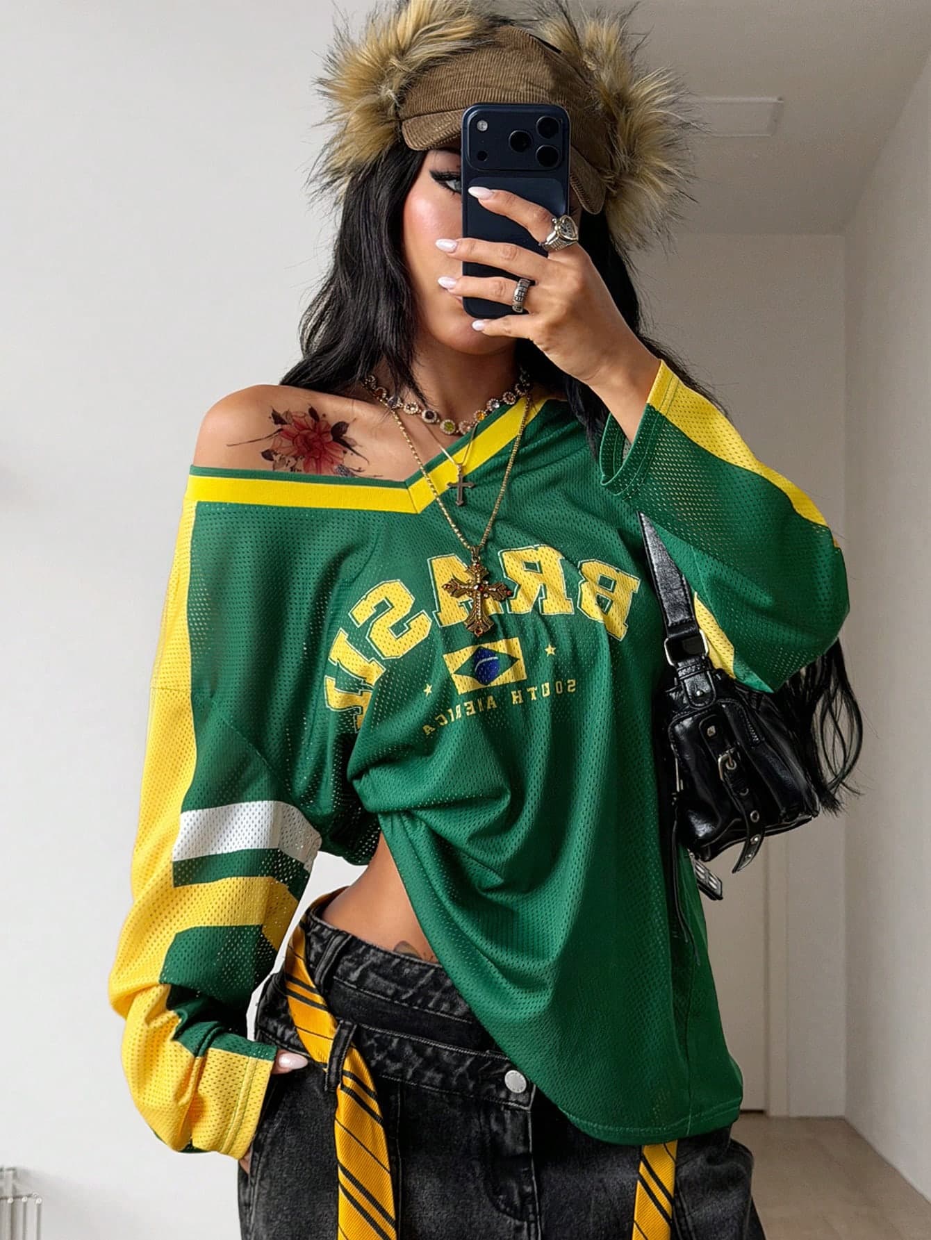 Coolane Women's Men's Couple Same Style Summer Streetwear Sporty Tropical Casual Brazil Number Printed Oversized Baseball Jersey T-Shirt Brazil Cup 2026