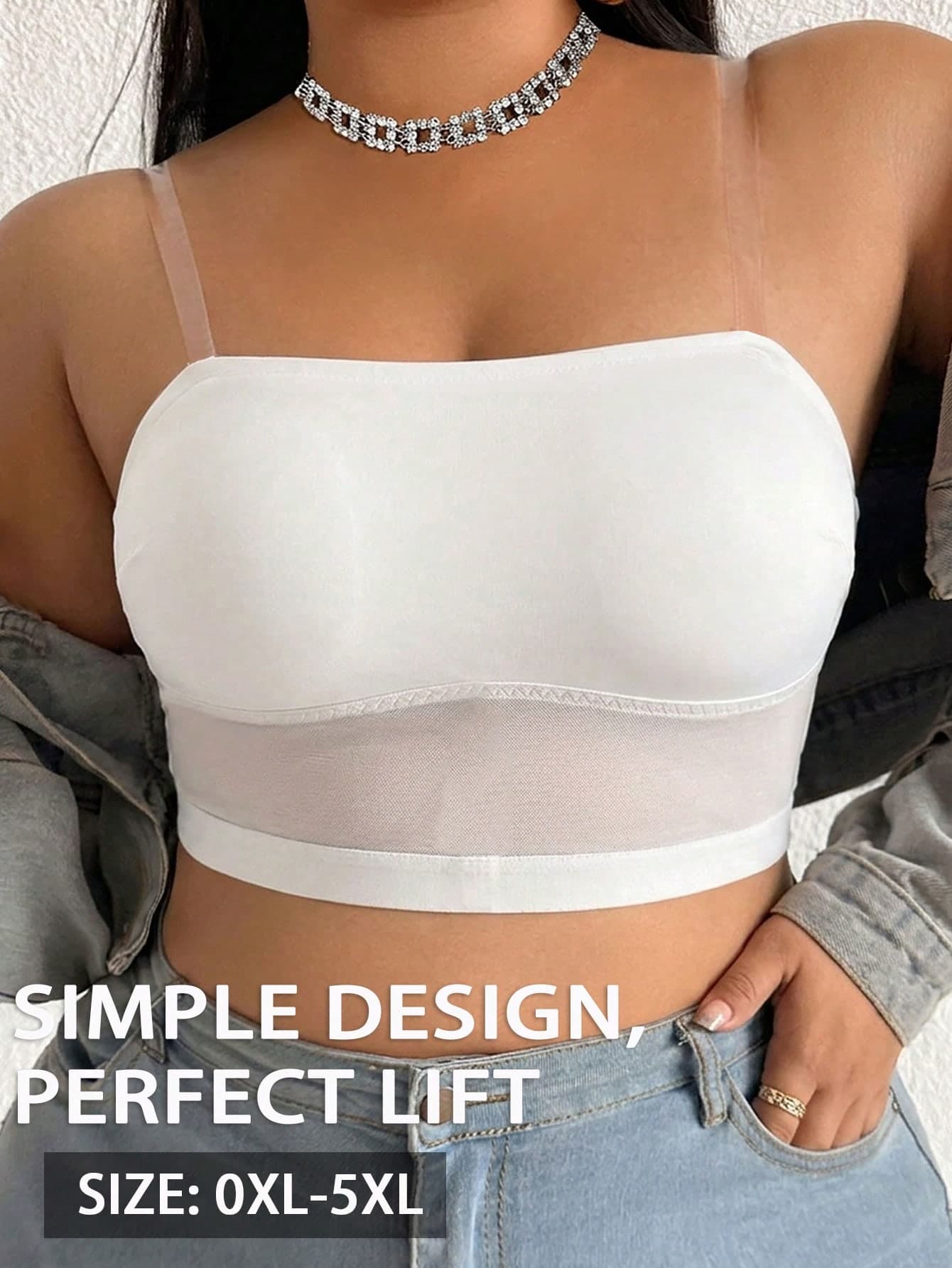 SHEIN Plus Size Wireless Bra, 1pc