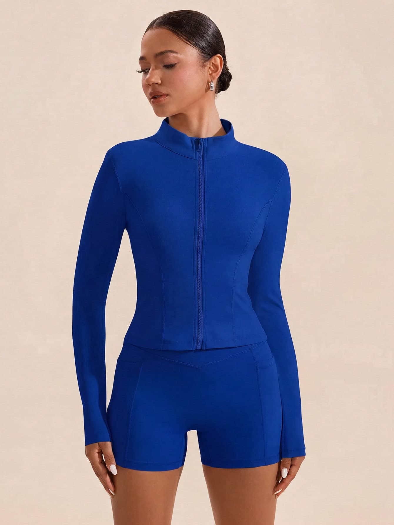 VARSIVA High Neck Long Sleeves Skinny Women Sports Sets