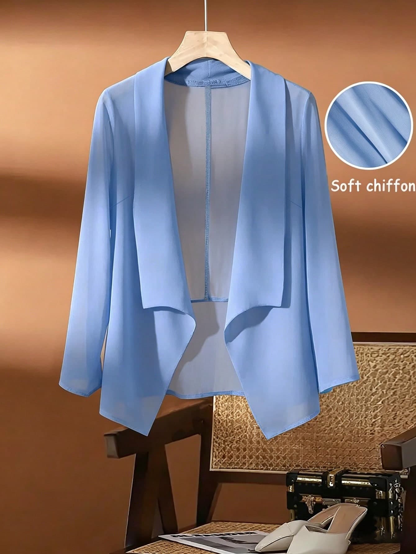 GlowEve CURVE Plus Size Women's Elegant Casual  Floral Mesh Chiffon Breathable Mash Cardiganp Summer Tops Holiday Festa Junina Business Going Out Top Social Blouse