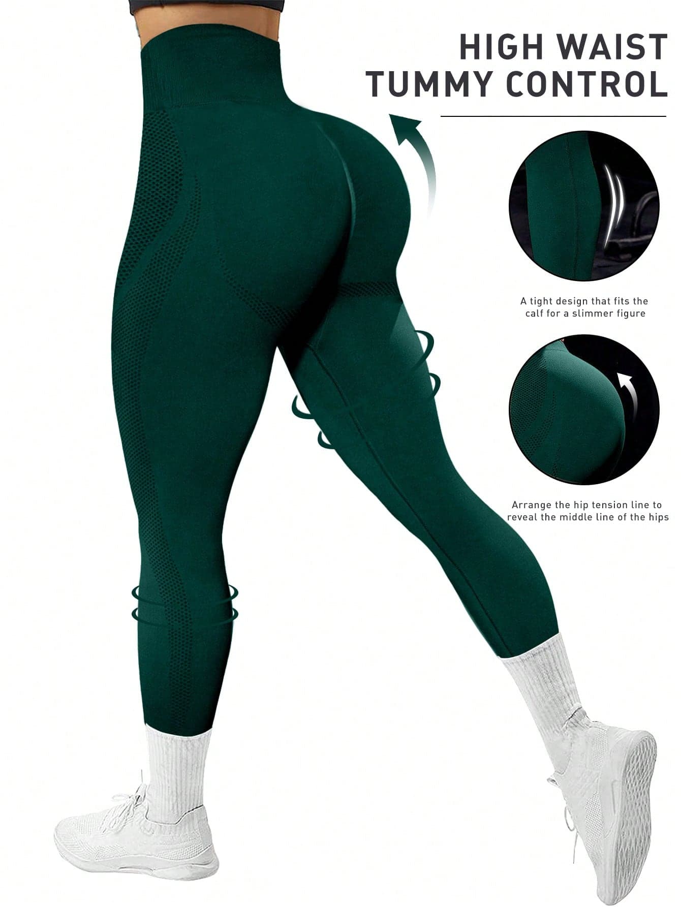 Slayform Women's High Waist Solid Color Seamless Leggings For Daily Fitness For Chinese New Year