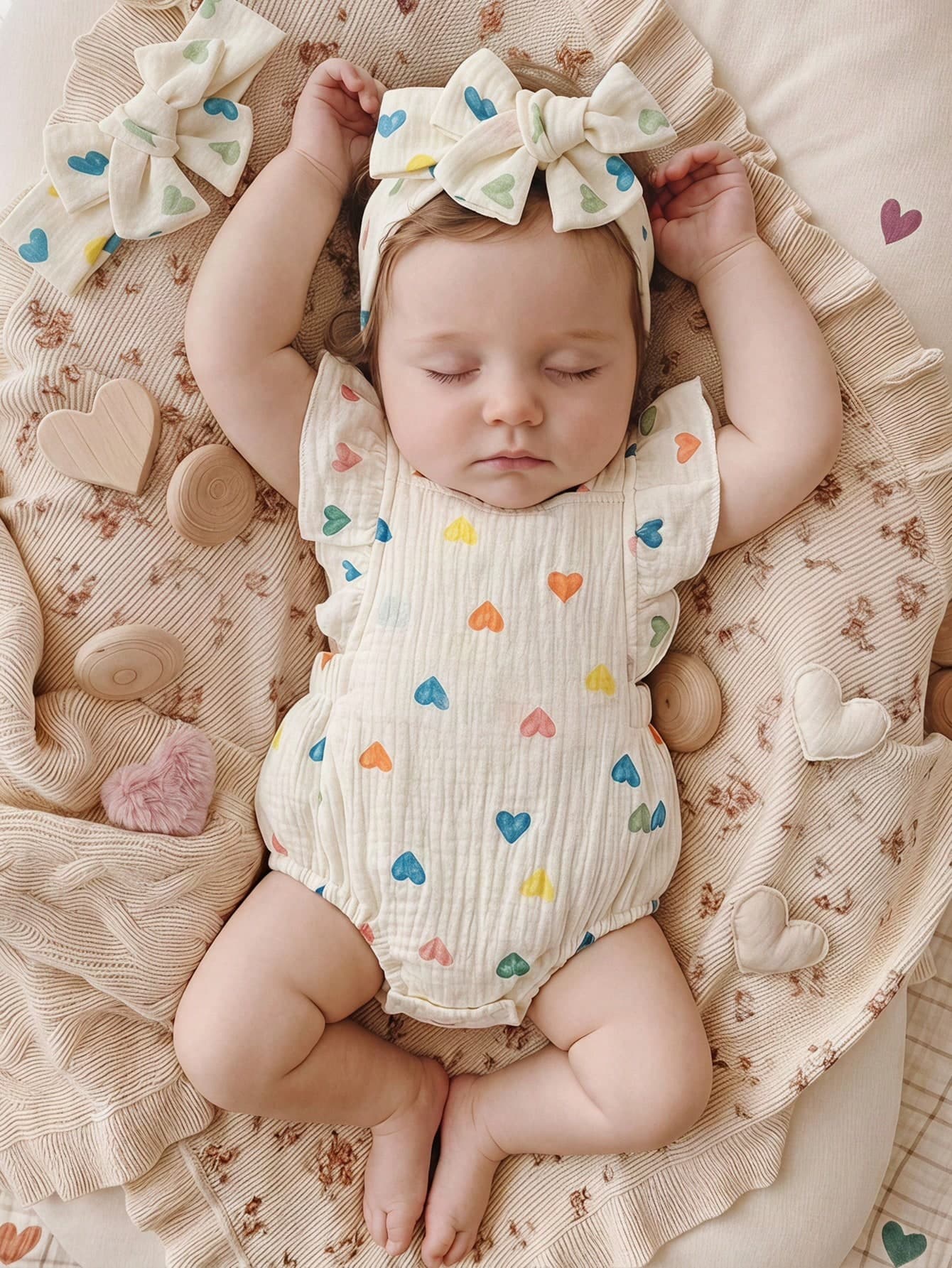 Vintaside Kids Newborn Summer Sleeveless Casual Simple Flower Print Jumpsuit Suitable For Home Leisure Time Or Outdoor Shopping Wear