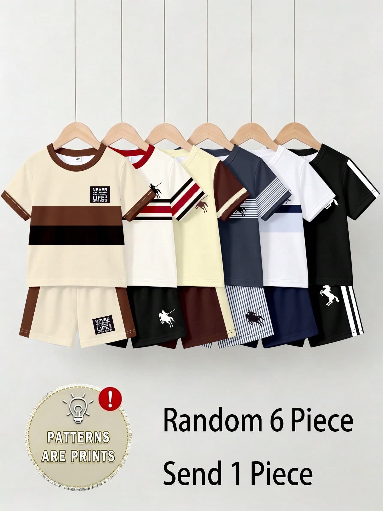1 Set Young Boy Sports Style Summer Outdoor Preferred Colorblock, Striped, Simple Logo Print Pattern T-Shirt And Shorts Set, Classic Simple Style, Fashionable And Versatile, Suitable For Sports And Outdoor Activities In Spring And Summer