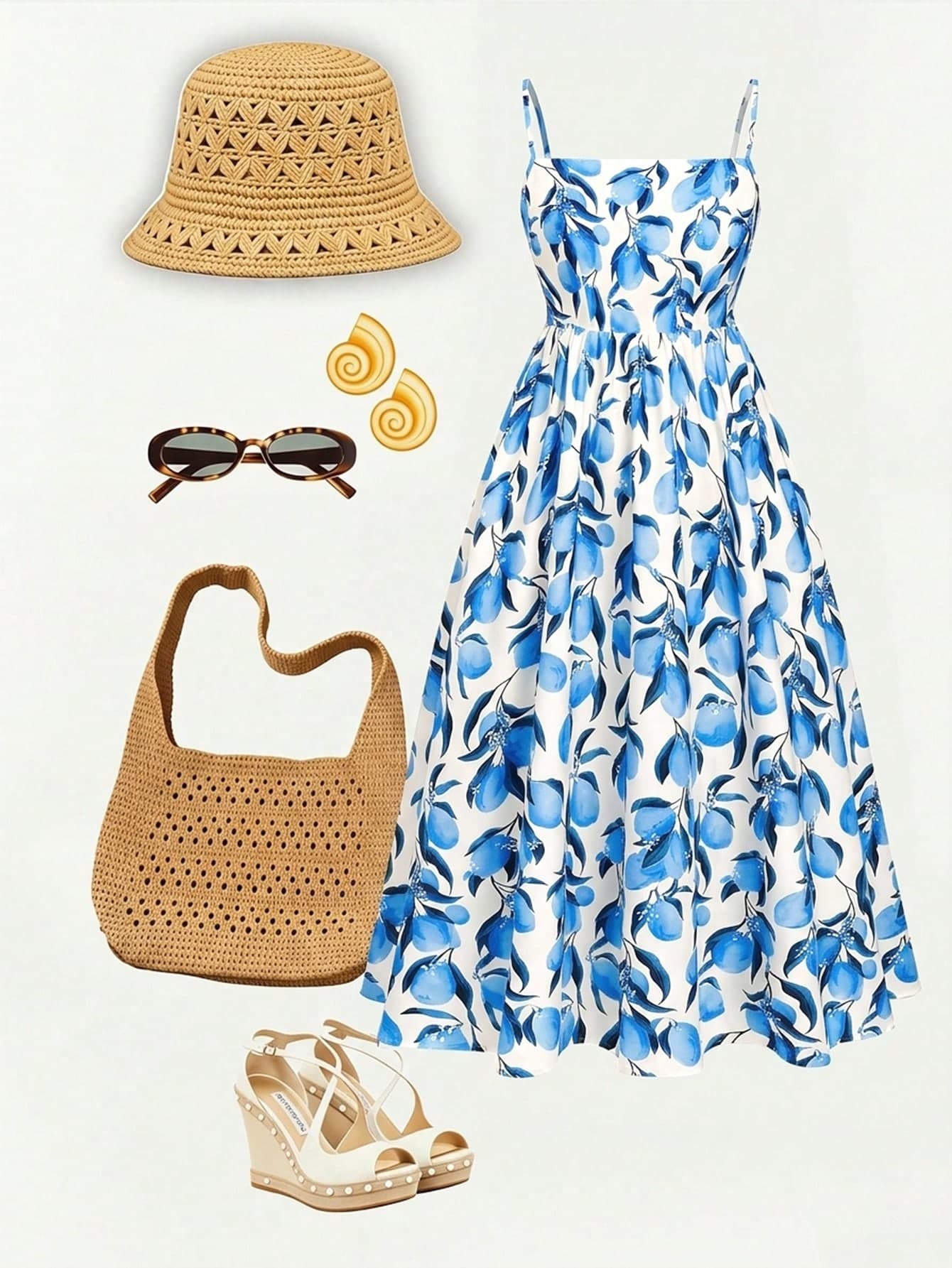 GlowEve CURVE Plus Size Women's All-Over Print Casual Summer Spaghetti Strap Dress