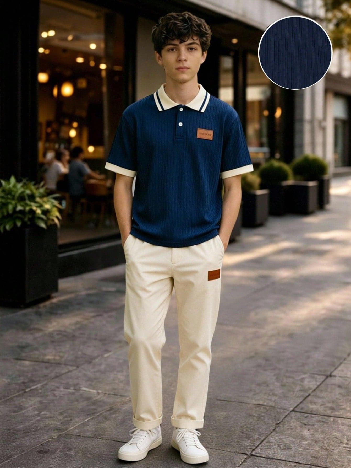 2pcs Teen Boy Gentleman 2-Piece Set Short Sleeve Polo Shirt + Long Pants Suit, Elegant Formal Outfit For Birthday Party, Evening Event, Performance, Wedding, Full Moon, Baptism, 1st Birthday, Graduation, Wedding Guest
