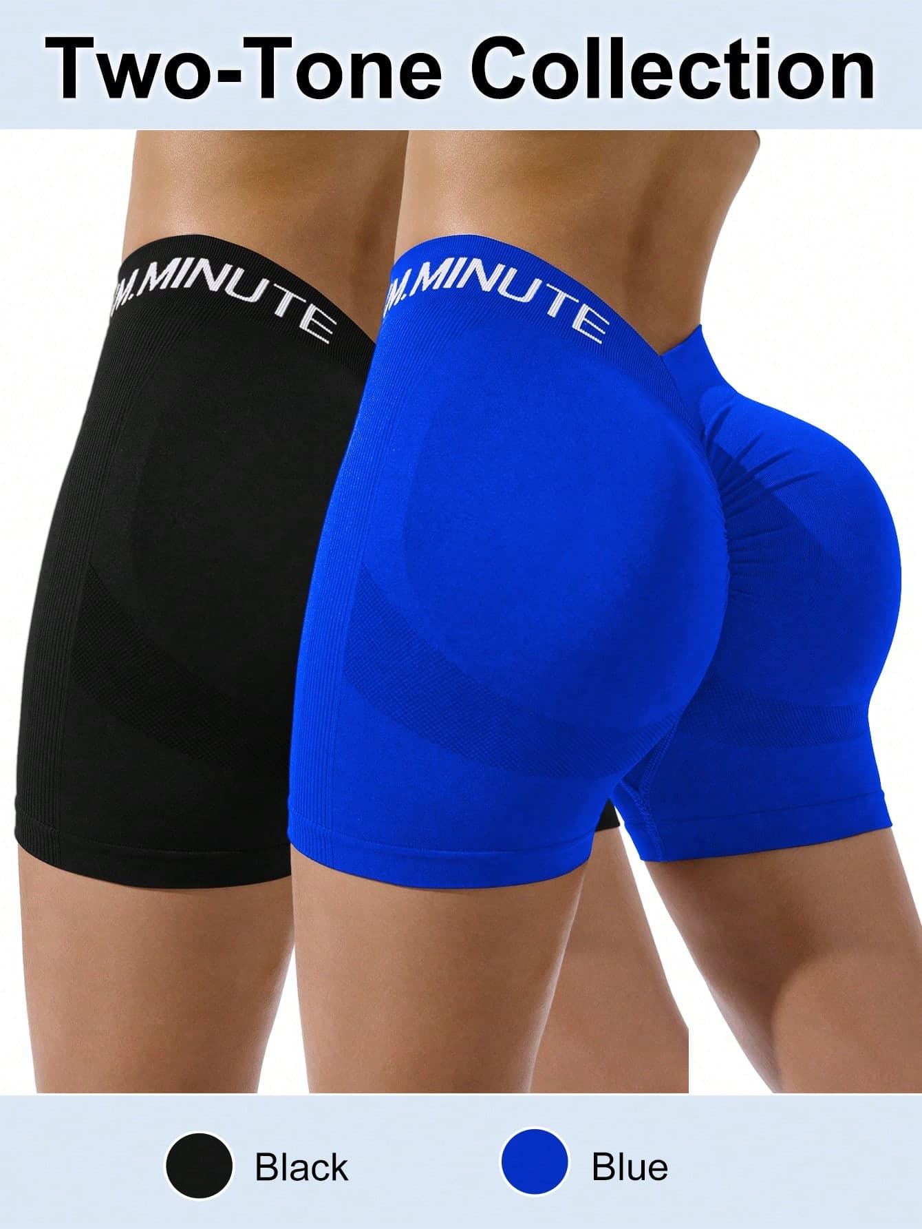 SHEIN Dewbera Letter Print High Waist Seamless Sports Shorts