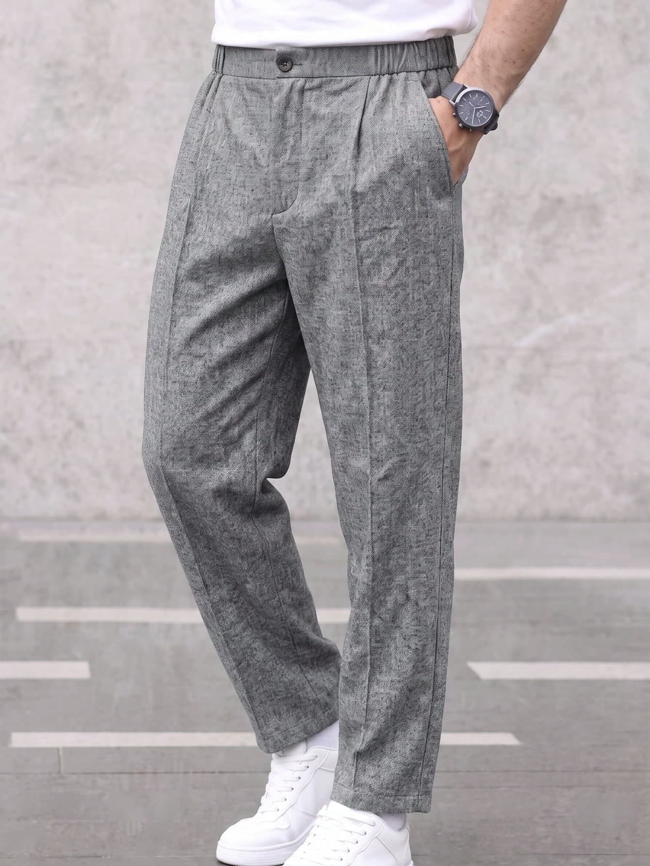 SHEIN Kids Tween Boy Casual College Style Versatile Straight Gray Suit Pants, Suitable For Spring Summer Autumn Winter, Casual Outdoor Sports, School Occasions, Back To School Season