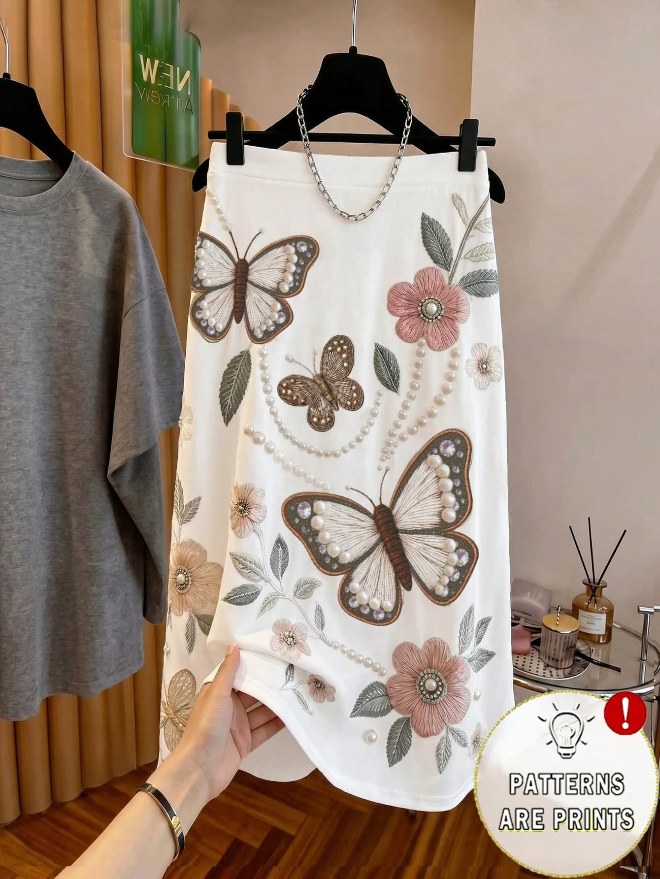 GlowEve CURVE Plus Size Women's Fashion Summer Butterfly Floral Print Skirt