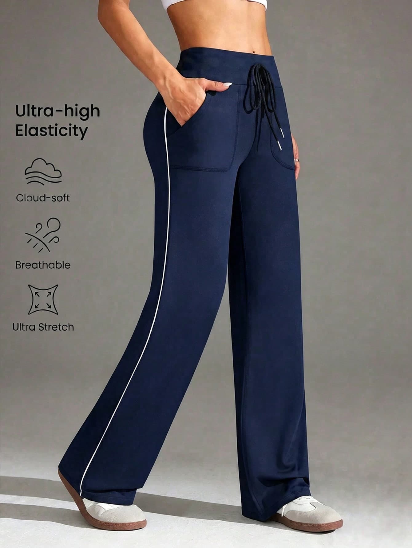 Eassivo Eassivo Women's Casual Loose Straight Leg Sports Pants