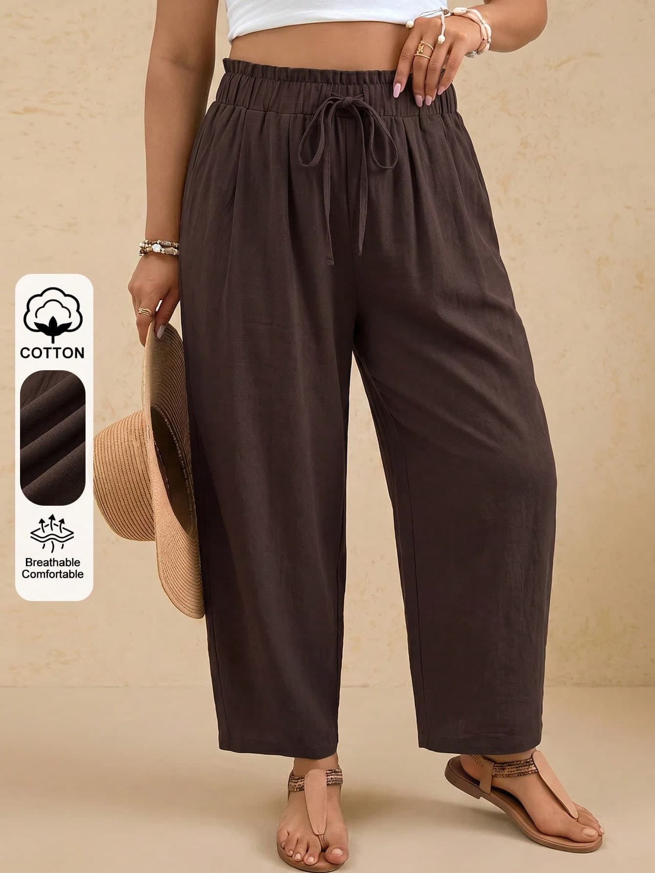 Travachic Plus Size Casual Striped Women Pants