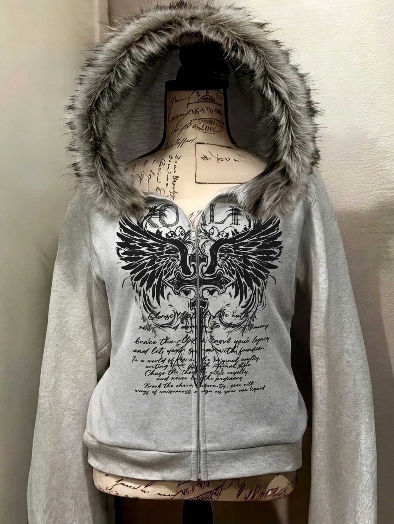SHEIN Teen Girls Streetwear Y2K Hooded Sweatshirt Striped Gothic Vintage Retro Jacket Sweatshirt