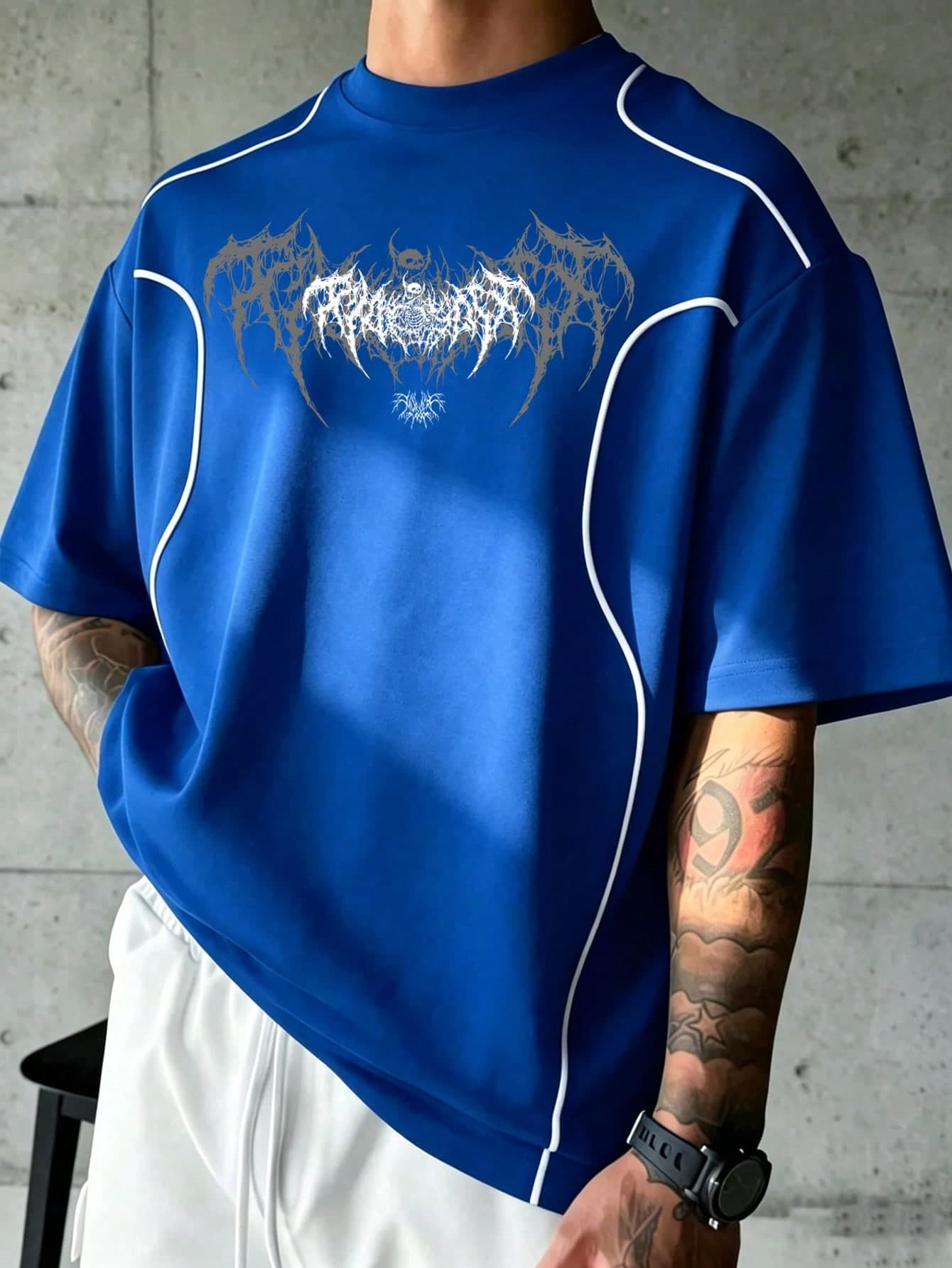 Sport MetroGents Men's Gothic Pattern Casual Versatile Daily Travel Sports T-Shirt