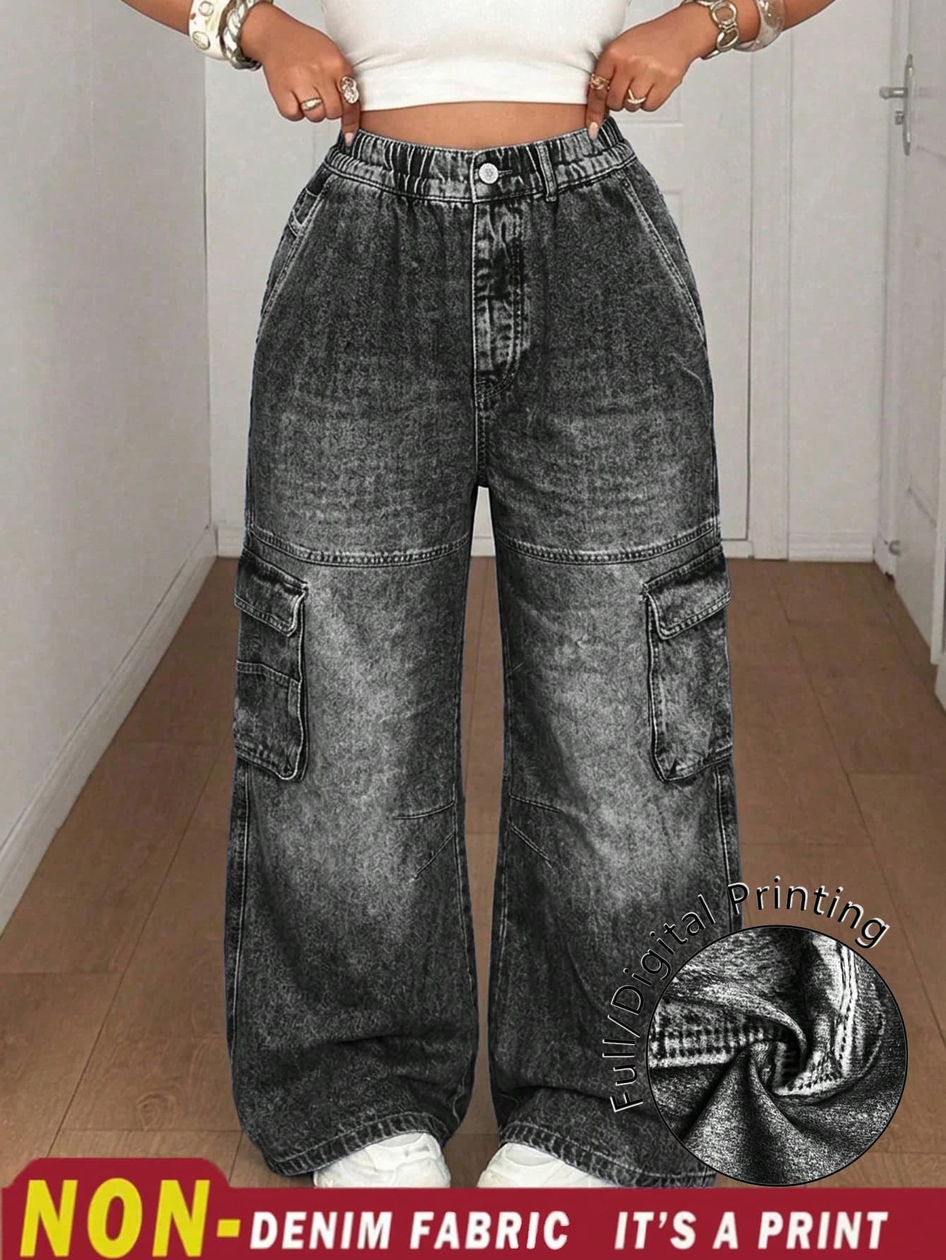 Maweii Casual Printed Minimalist Retro Streetwear Loose Long Pants Fall