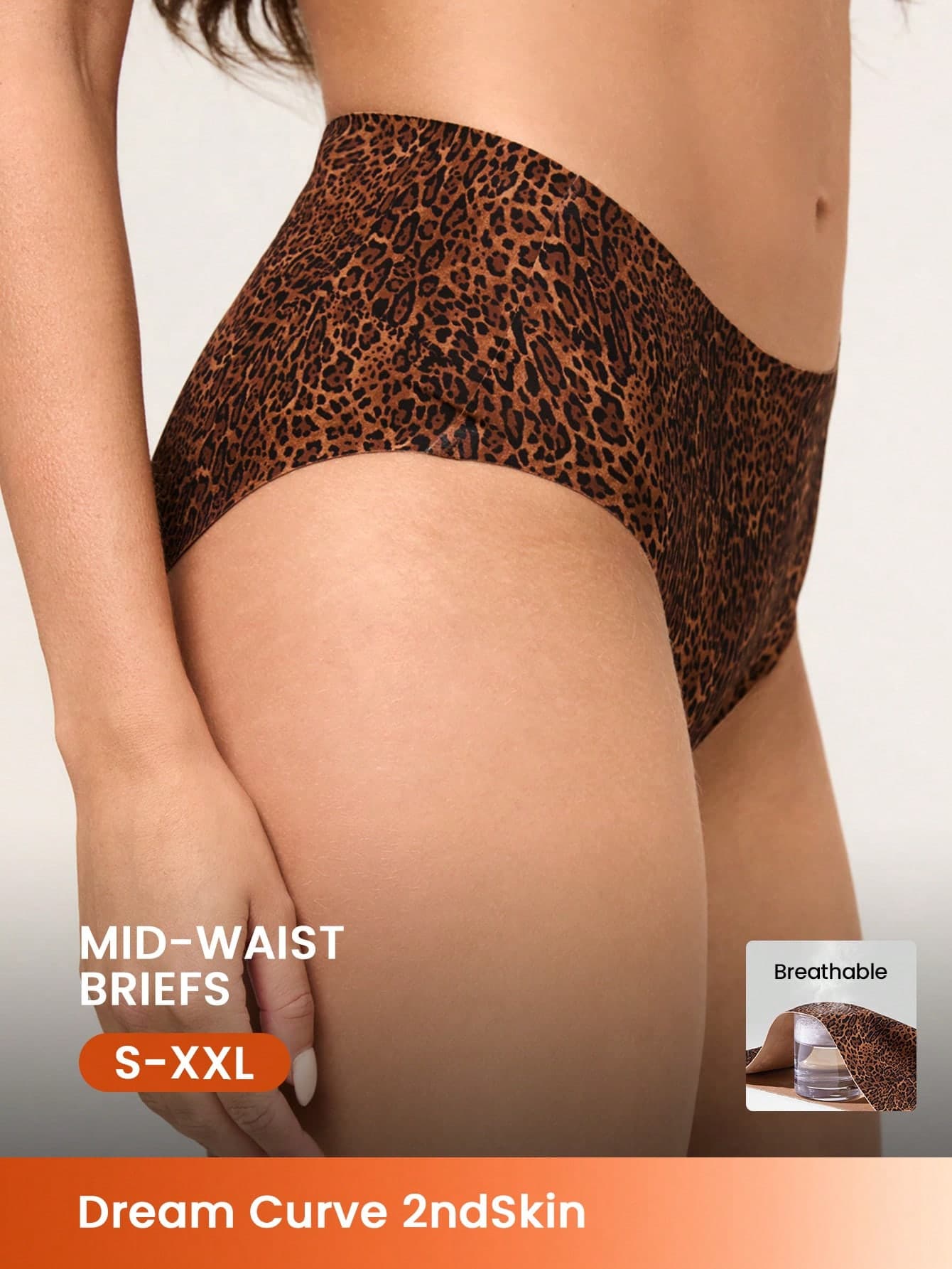 LUVLETTE 1-Pack Mid-Waist Soft Seamless Women Underwear Briefs-Black