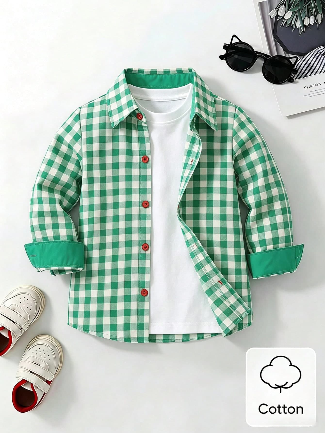 Young Boy Gingham Print Button Up Shirt Baby Boy Plaid Shirt Baby Boy Shirts Shirt Baby Boy