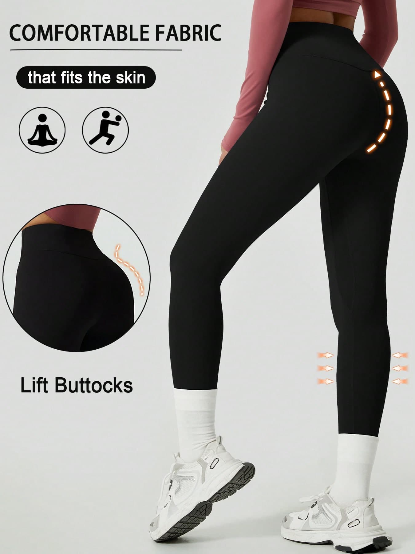 Summer Workout Women'S Soft Skin-Tight Yoga Leggings, Stretchy Comfortable Yoga & Fitness Pants Tights Black Spring Sports