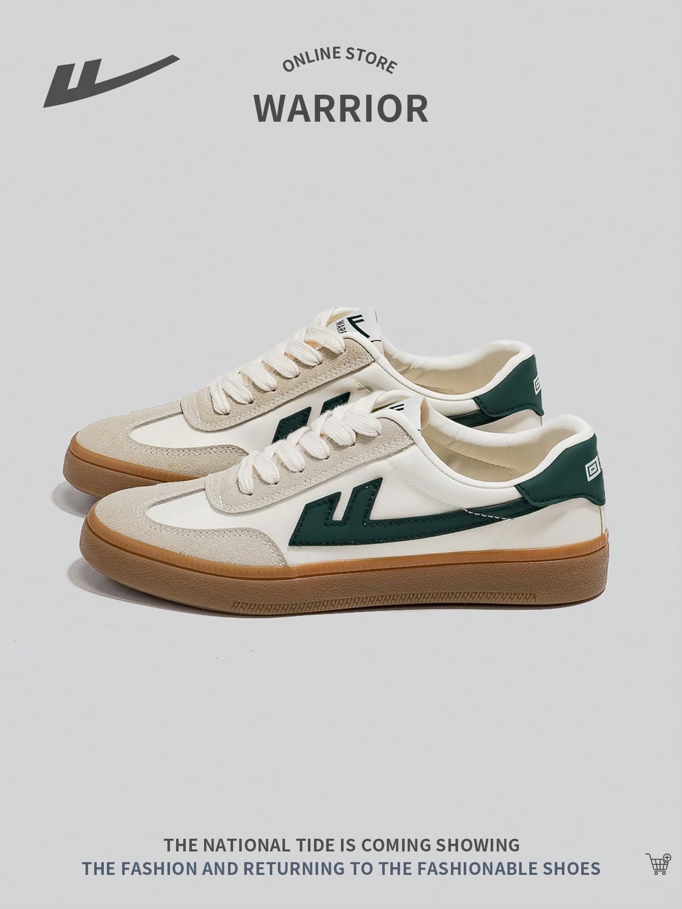 WARRIOR Men's Lace-Up Skateboarding Shoes Casual Breathable Non-Slip Outdoor Low-Top Color Block Sneakers