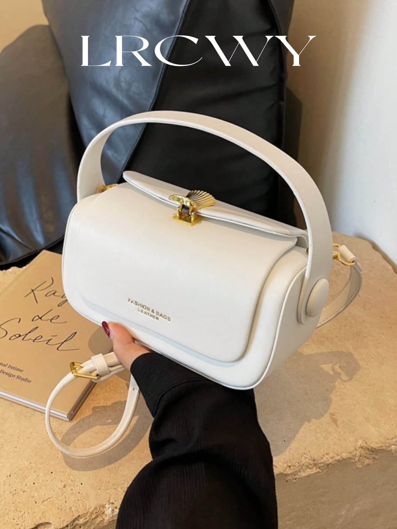 Women's Fashion Box-Shaped Crossbody Bag, Elegant Minimalist Lady Large Capacity Handheld, White Bag