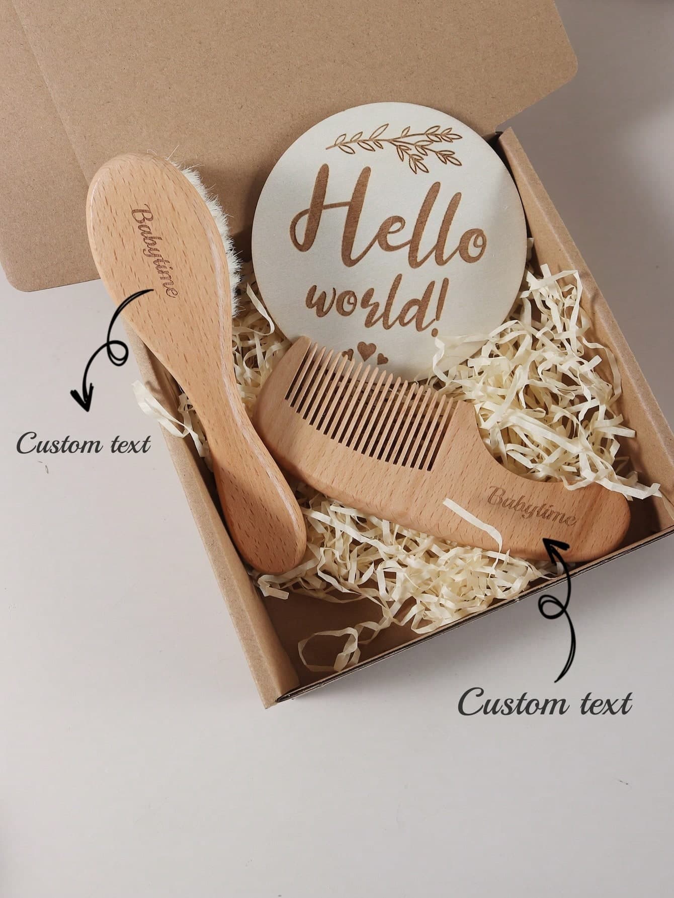 Personalized Baby Name Comb & Hair Brush Set, Newborn Growth Card Gift Set, Letter, Colorful, Adorable, Customized, Baby Gifts, Son, Daughter Back To School, Christmas Gift, Travel Organizer, Graduation Gift, Baby Shower Gift, Gift For New Moms