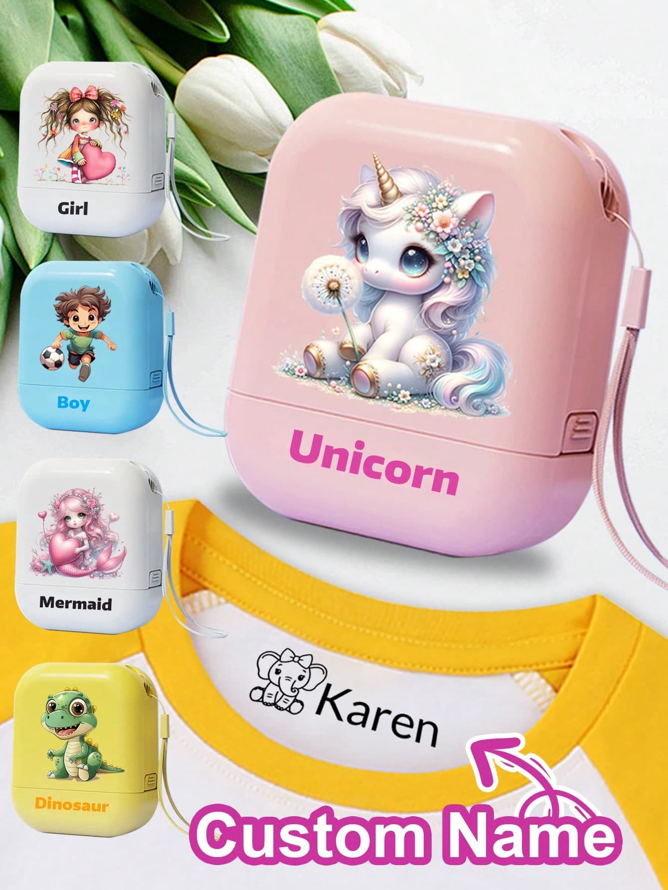 Custom Name Stamp For Clothes, Personalized Clothing Stamp Waterproof, Custom Signature Stamp For Kids, DIY Customized Self Inking Name Stamp