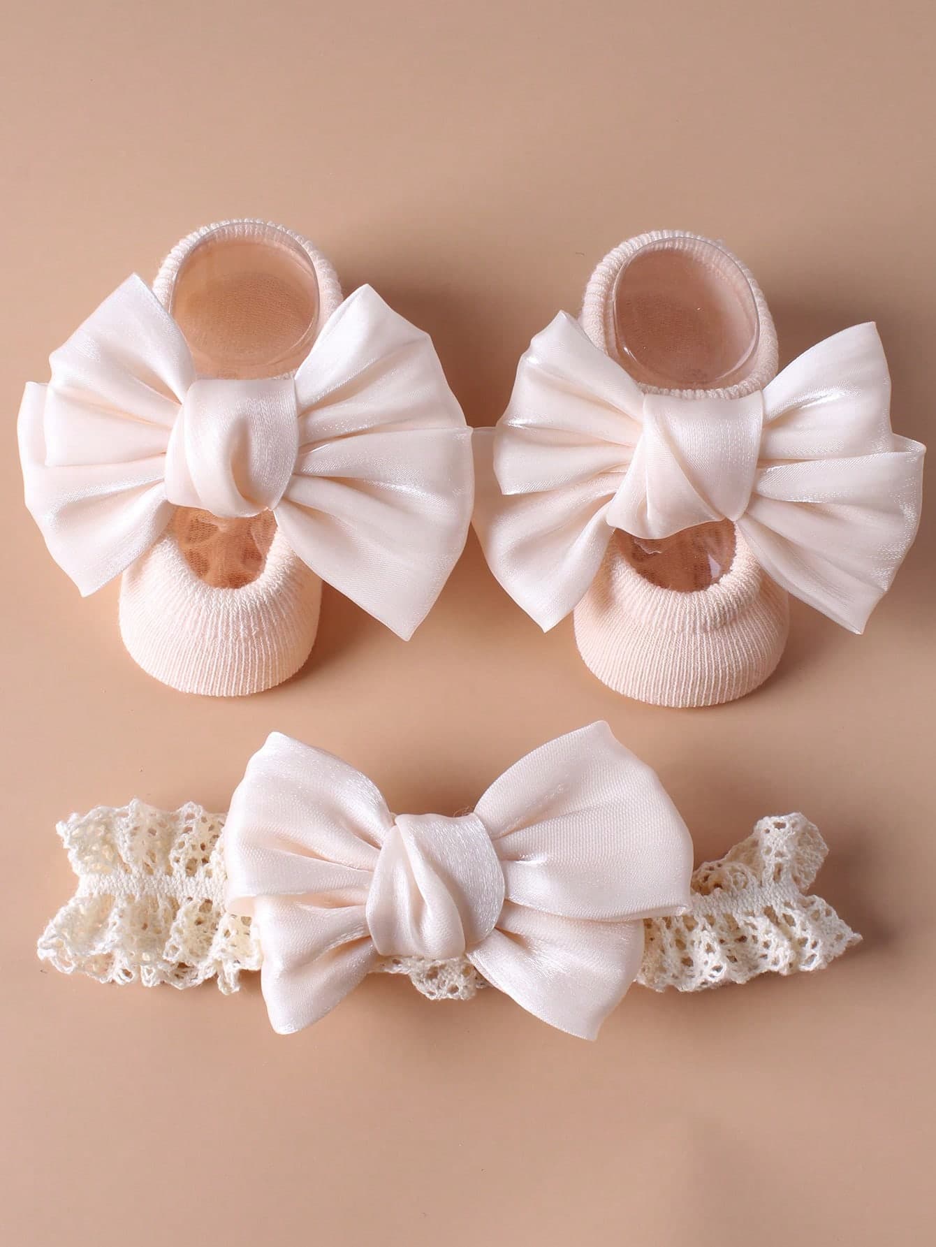 3pcs/Set Baby Socks & Headbands Set, Cartoon Korean Style Newborn Infant Hair Accessories, Sweet