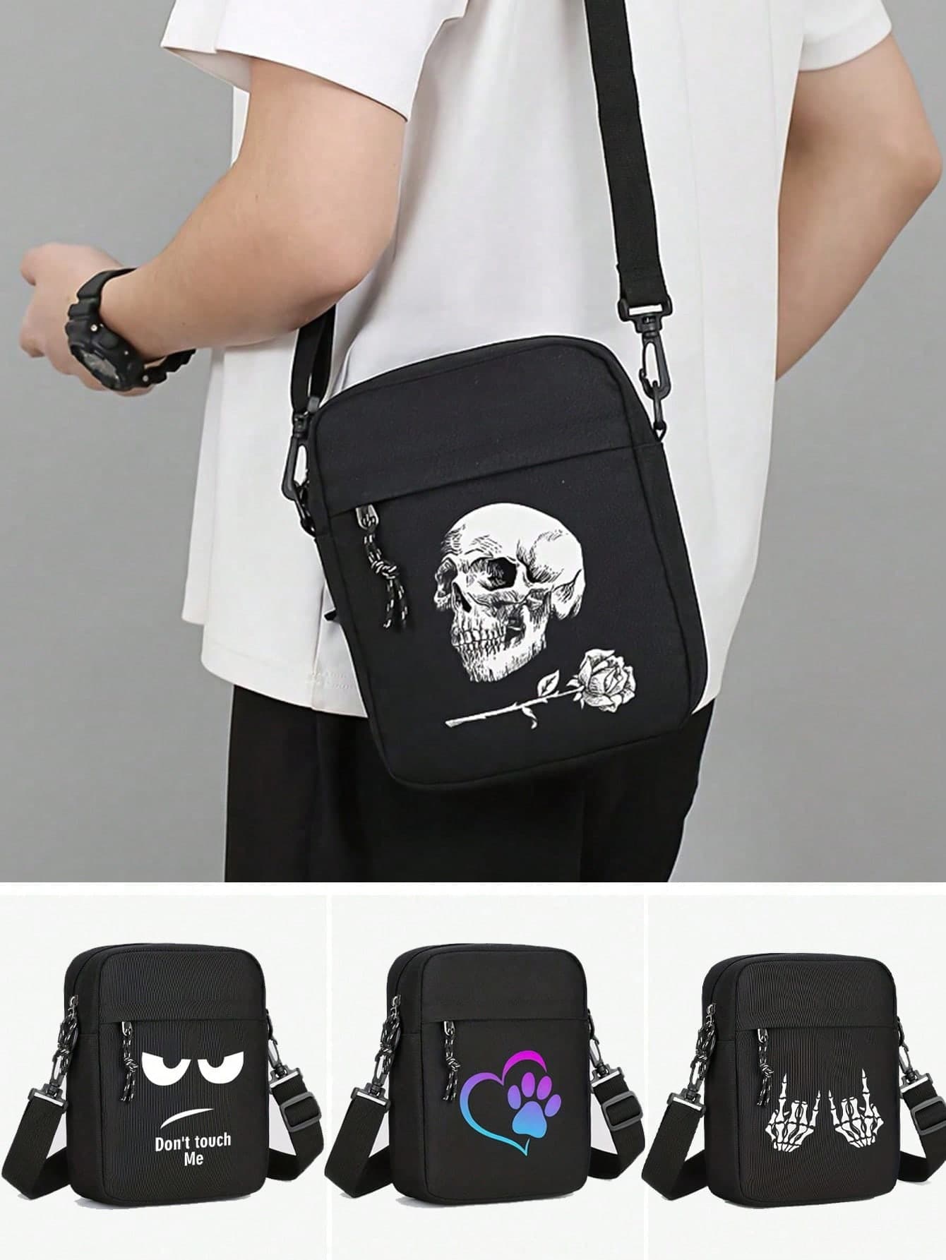 Solid Color Nylon & Checkered Fabric Fashion Minimalist Versatile Sport Style Men's Mini Sling Bag, Suitable For Travel & Belt Bag For Men Pouch Phone Bag , Valentines Gifts, Valentine Day, Y2k, Easter, Tote Bags For University, Pouch For Phones