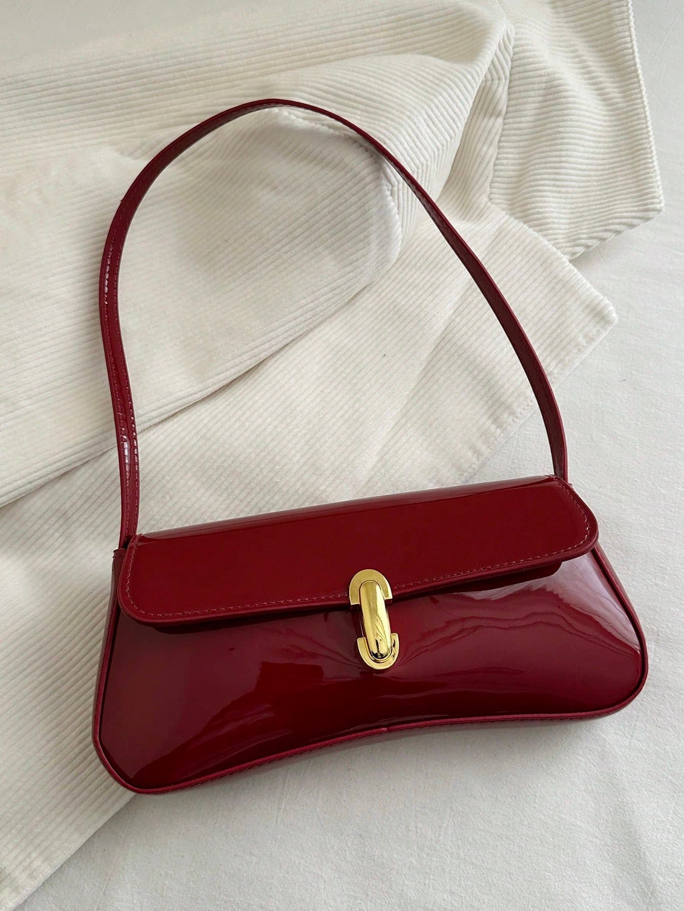 Women's Retro Faux Leather Flap Underarm Shoulder Bag, Suitable For Dates, Outings, Parties And Other Occasions