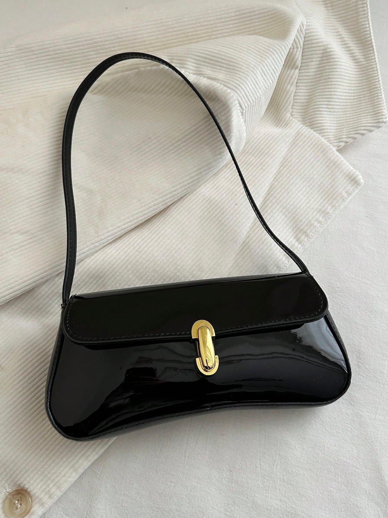 Women's Vintage Faux Leather Flap Decor Shoulder Underarm Bag, Suitable For Dating, Outing, Party