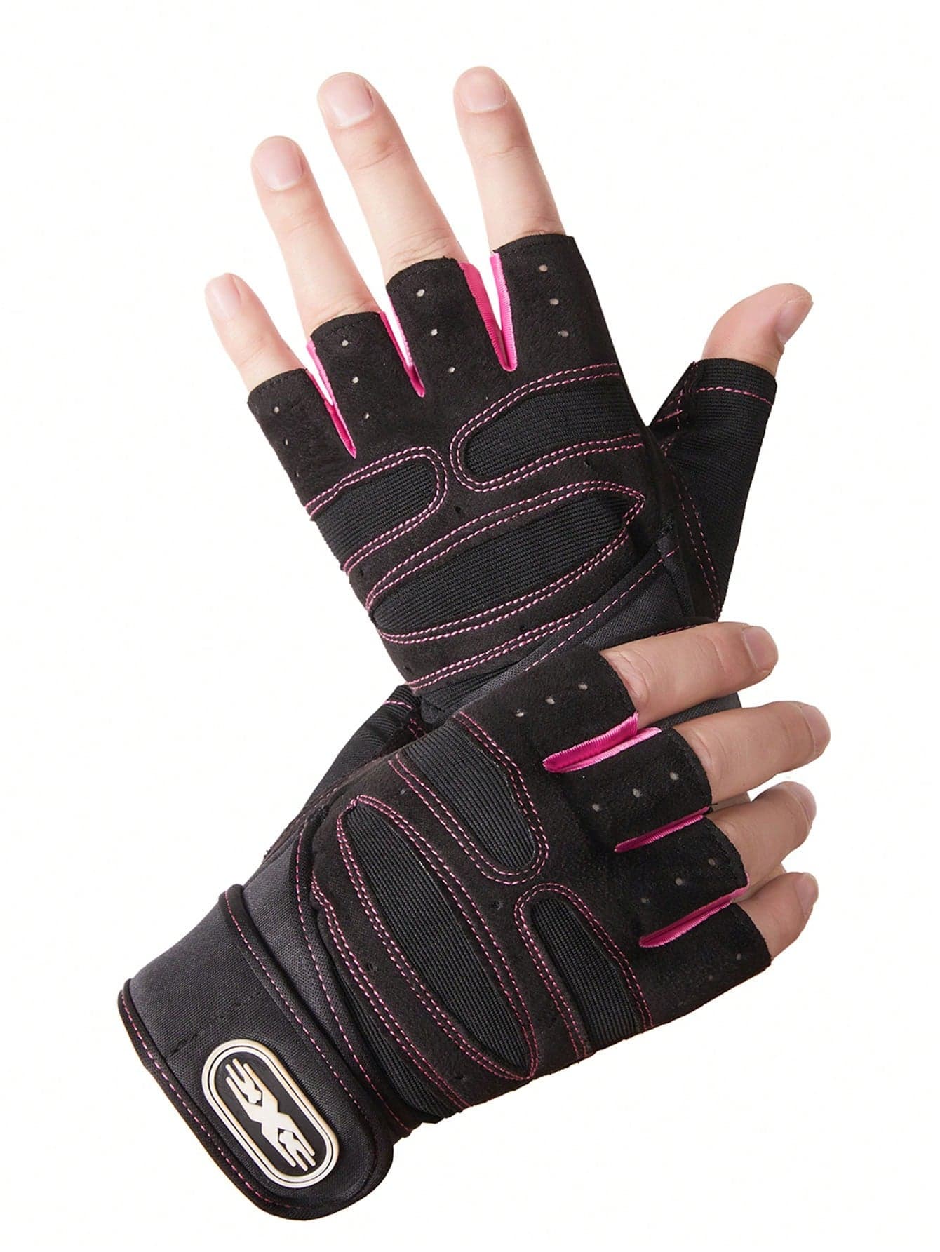 1 Pair Outdoor Sports Half Finger Gloves, Unisex Fitness Cycling Long Wrist Wrap Slip-Resistant Palm Gloves