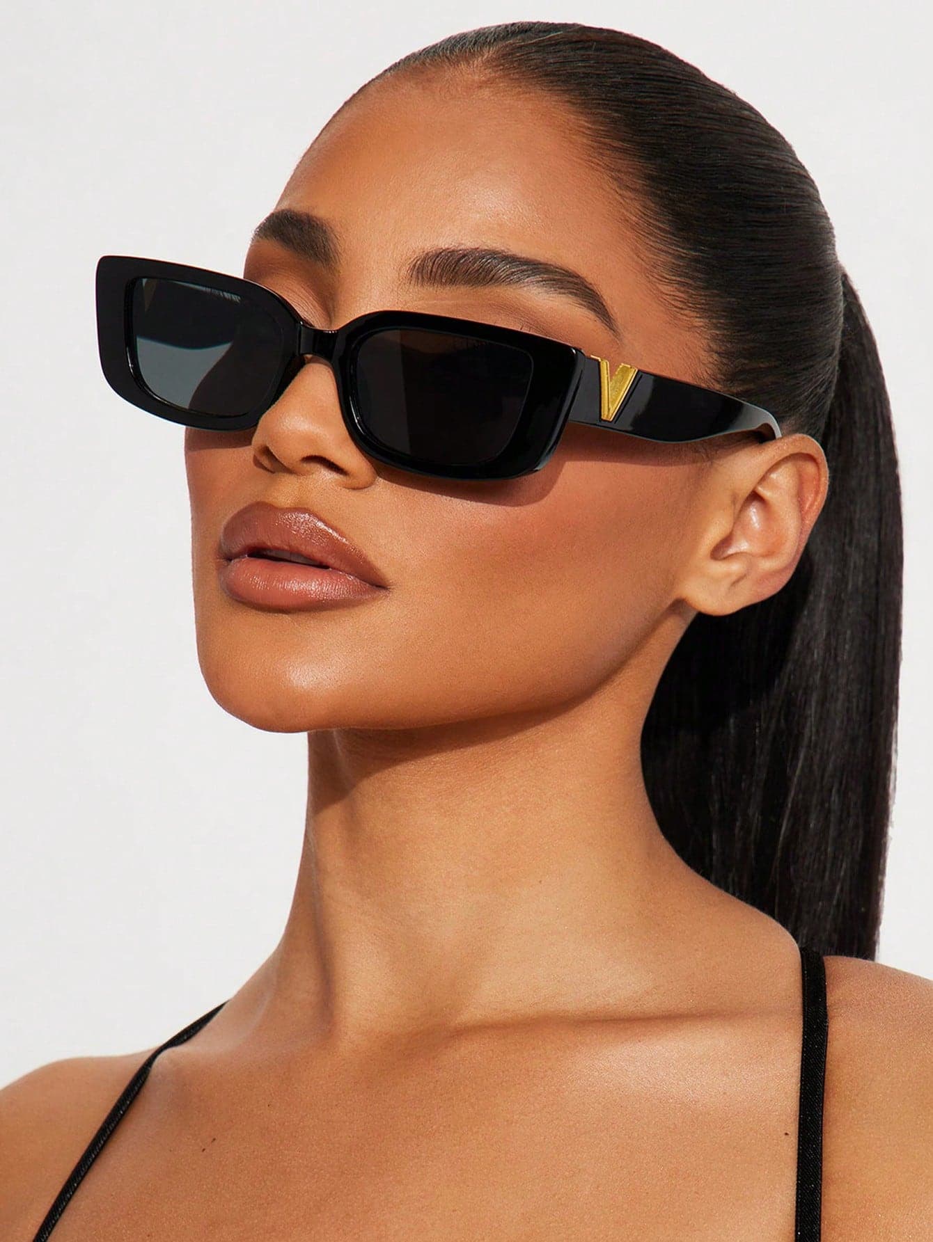 Women Black Square Full-Rim Fashion Glasses, Vintage Street Style Frame For Travel, Holiday And Back To School