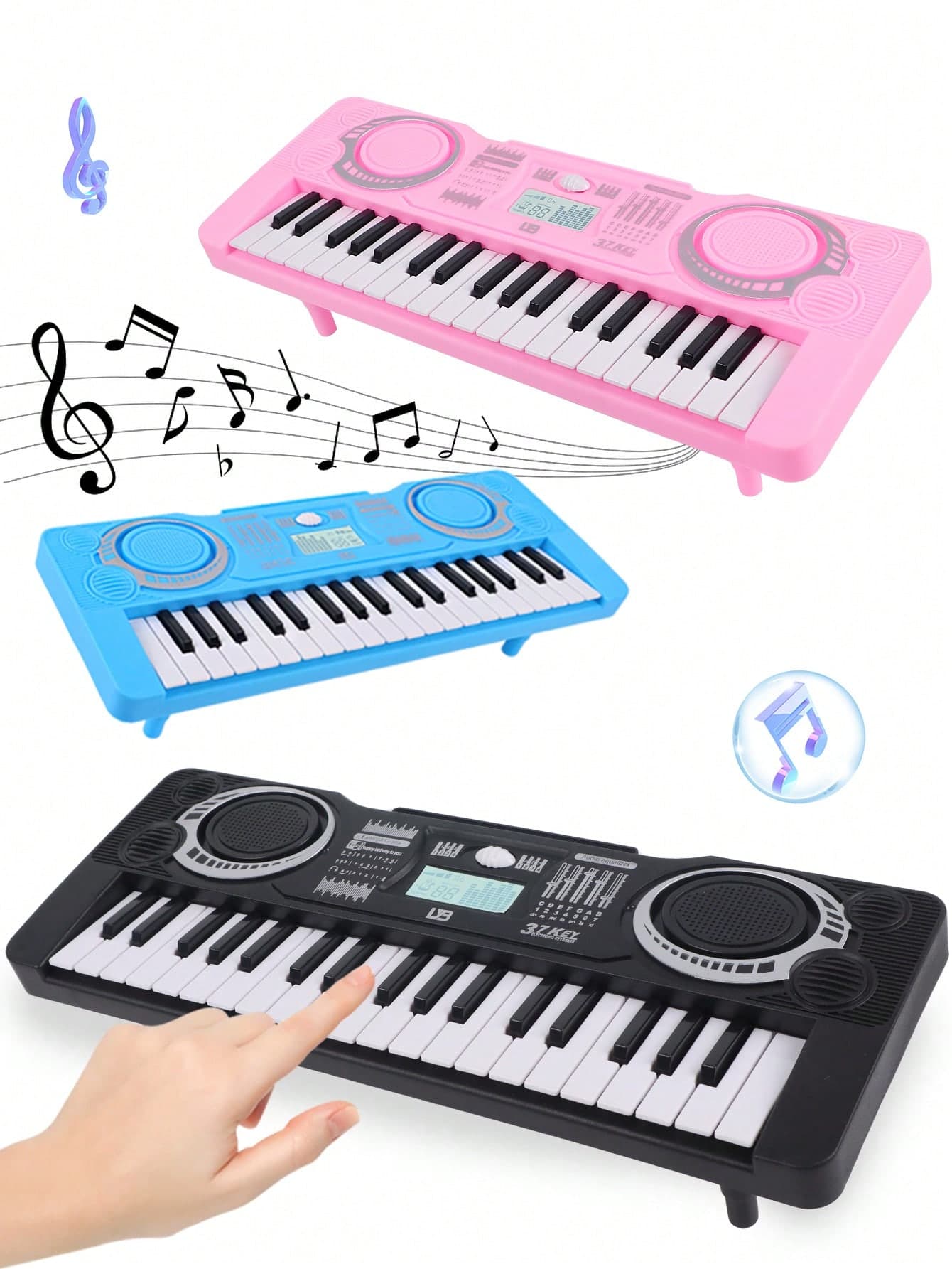 37-Key Electronic Music Piano Toy, Children Educational Intelligent Multifunctional Simulated Piano, Parent-Child Interactive Game, Gifts For Boys And Girls, Random Accessories Package, Batteries Not Included