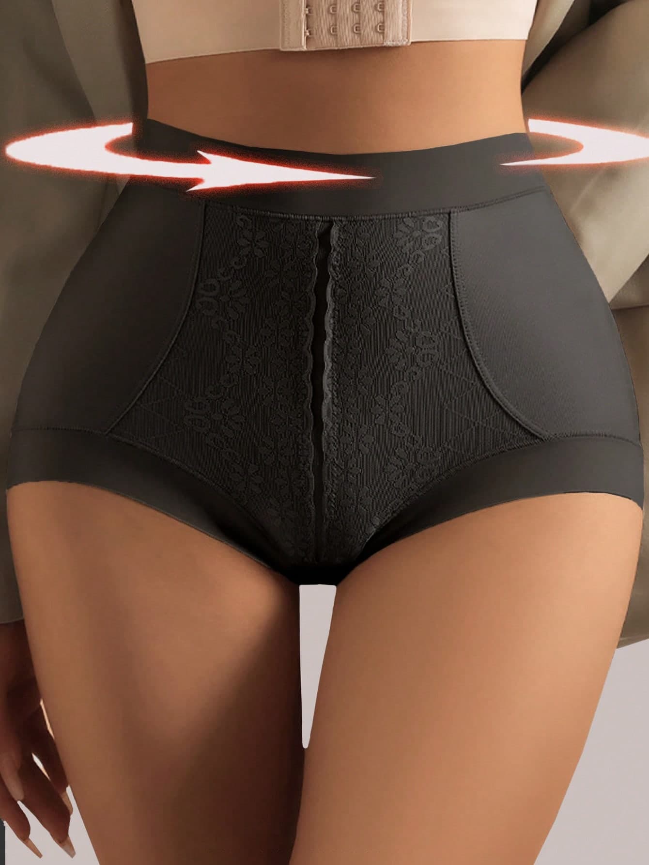 High Waist Lace Tummy Control Panties For Women, Postpartum Seamless Waist Cincher Shapewear