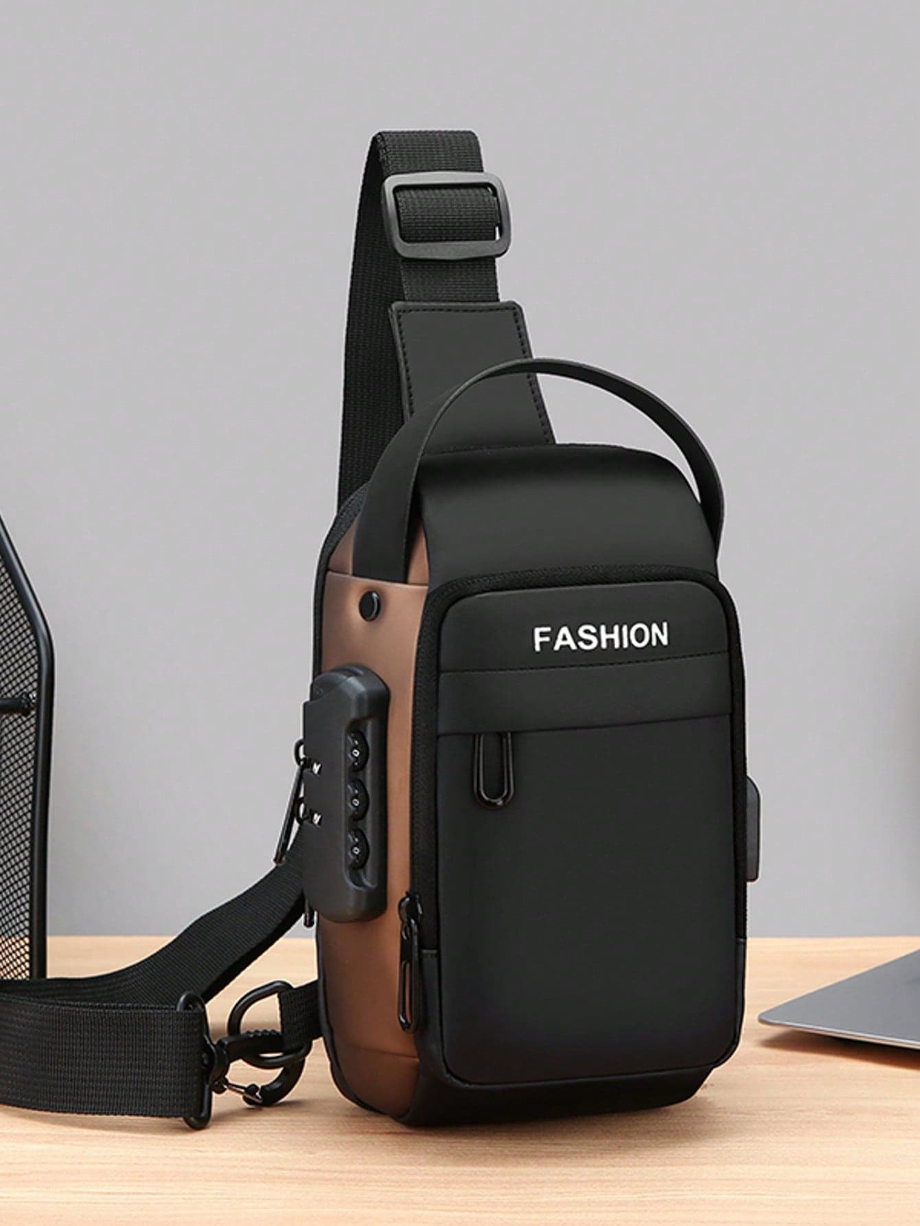 1pc New Multifunctional Men's Chest Bag, Sports/Cycling Shoulder Crossbody Bag With Lock New Life Items For Students Men Essentials Side Bag Pouch Belt Bag Festival Phone Bag, Thigh Bag, Camping, Running Belt, Camping, Hiking Bag