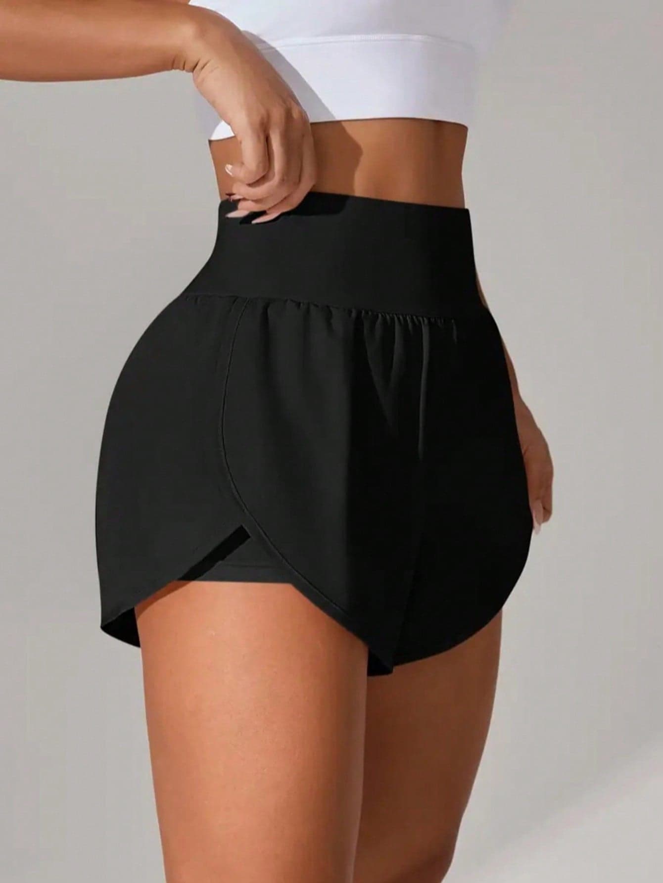Women's Moisture-Wicking Breathable Sports Shorts, Summer Black