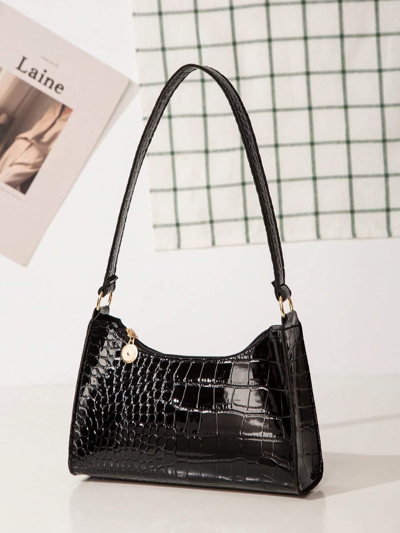 Women's Fashion & Versatile Crocodile Pattern Shoulder Bag