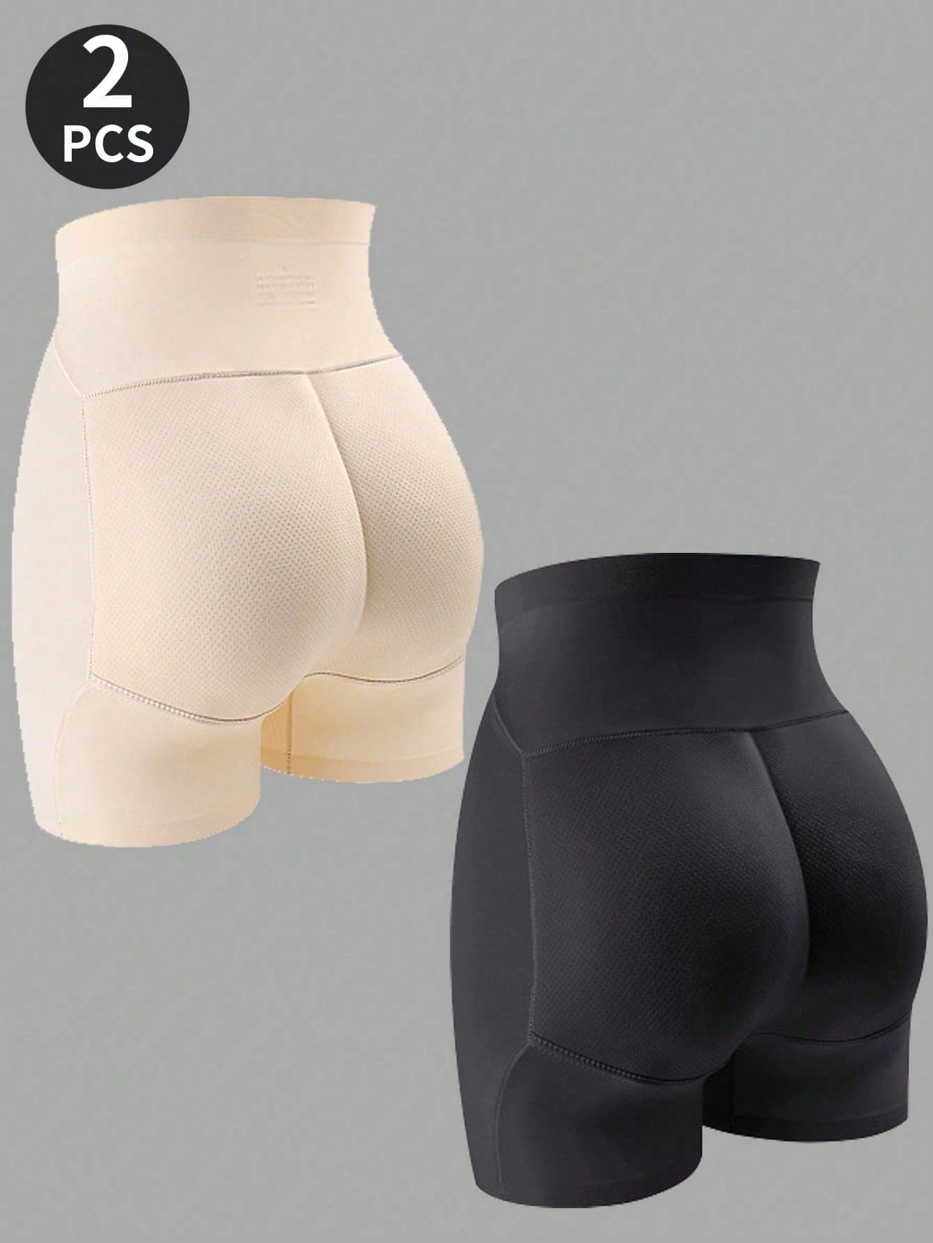 2pcs High Waist Butt Lifter Panties Body Shaper Tights, 5D Padded Underwear For Peach Buttocks And Abdomen Control