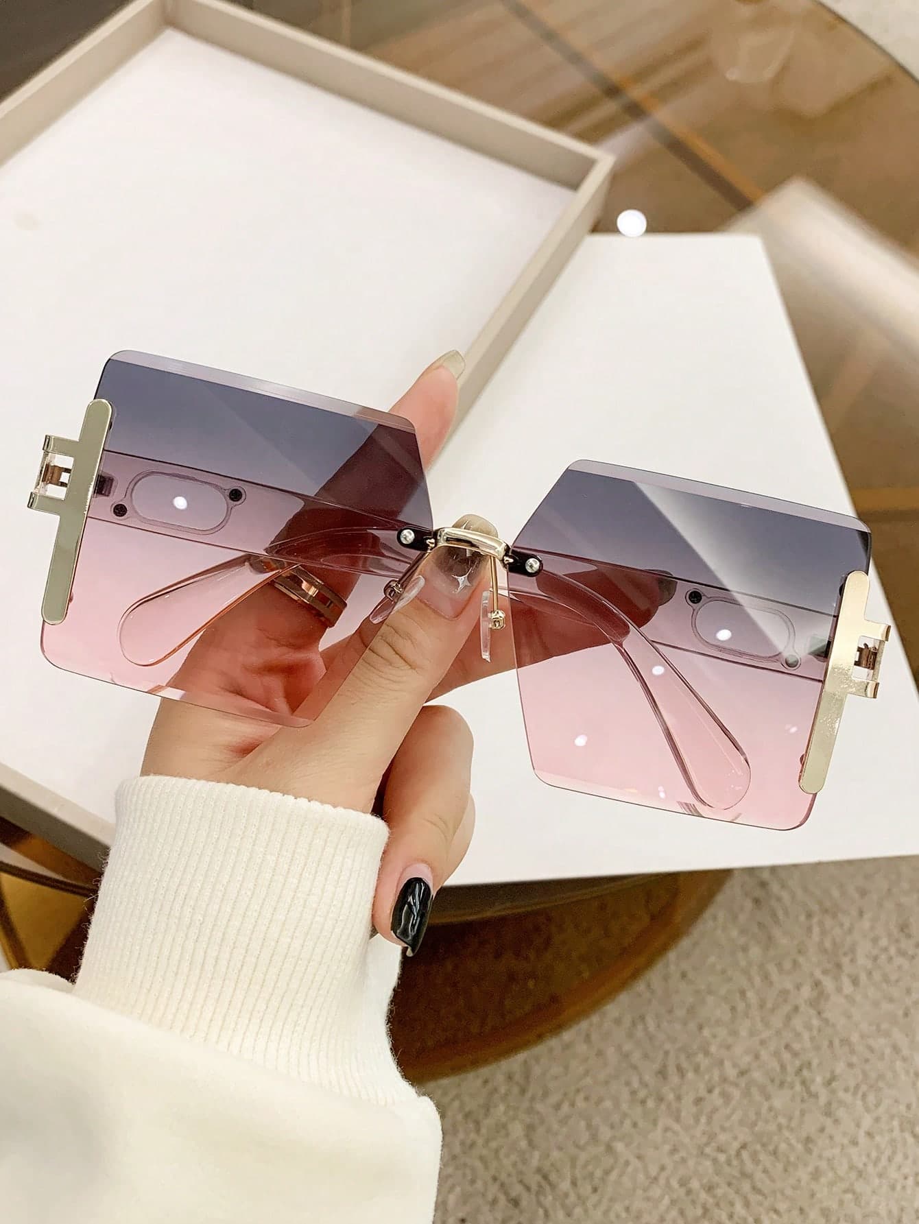 1 Pair Women's Metal Frame Elegant Fashion Glasses, Suitable For Vacation, Beach, Basic Accessory For Women In Autumn/Winter, Business Casual, Summer Beach, Outdoor Activities And Travel