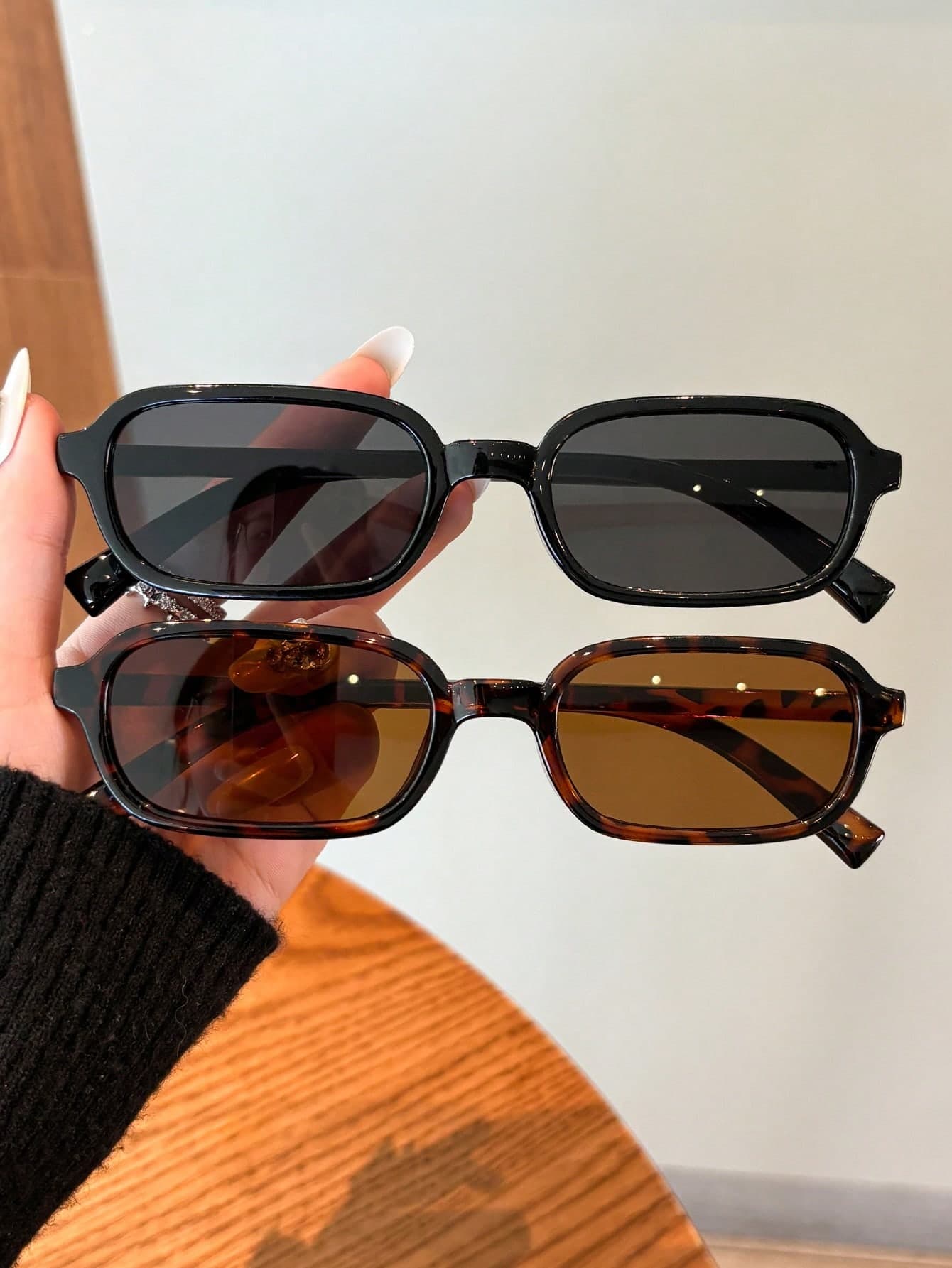 2pcs/4pcs Casual Rectangular Women Glasses Sets, Minimalist Design For Daily, Beach, Travel
