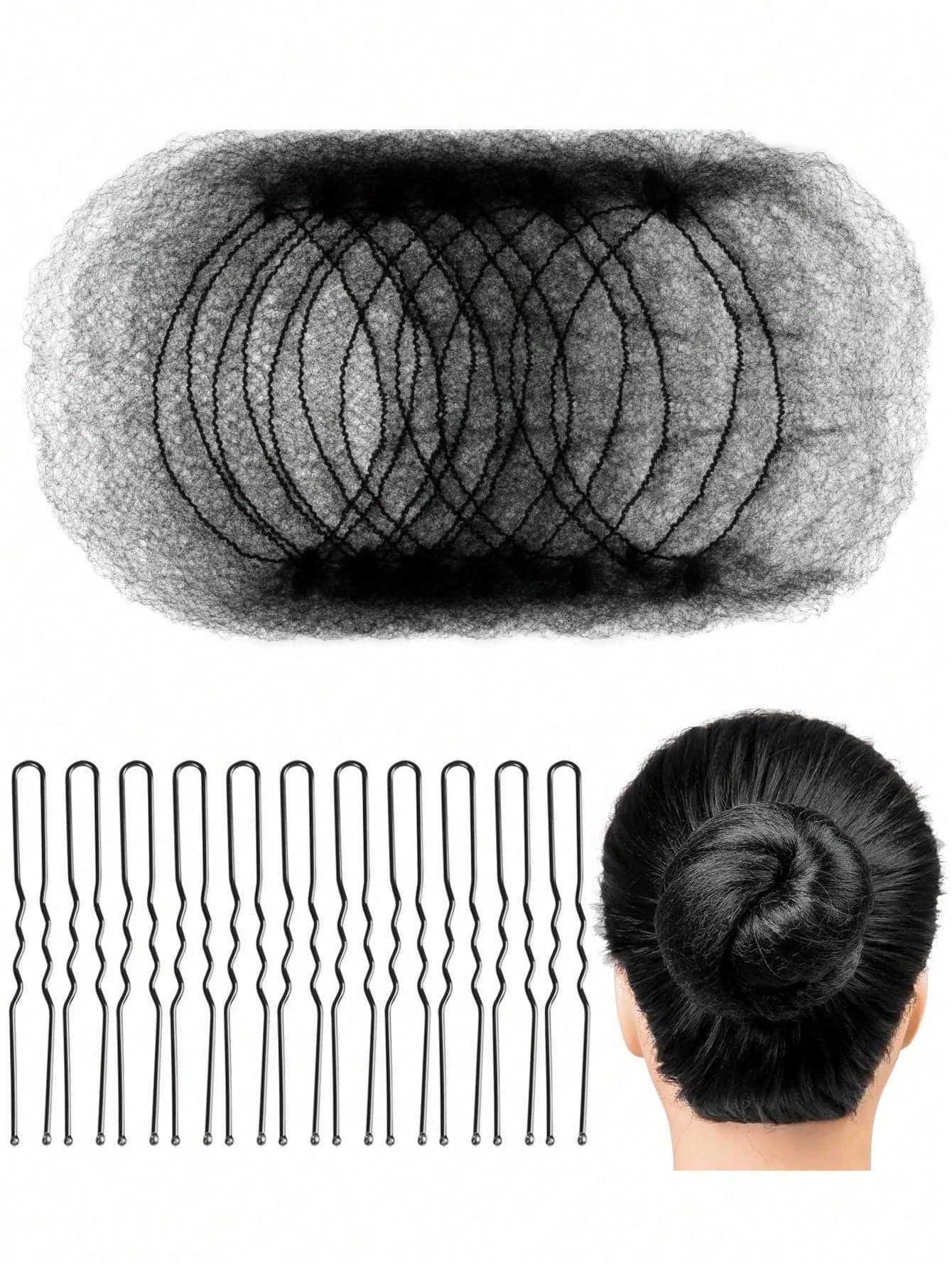 100/60/40/20/10pcs Black Elastic Hair Nets, Women's Invisible Hair Net Wig Caps, Suitable For Catering Service, Ballet Bun, Sleeping, Flight Attendant, Nurse Use, Fine Mesh Professional Bun Hair Net