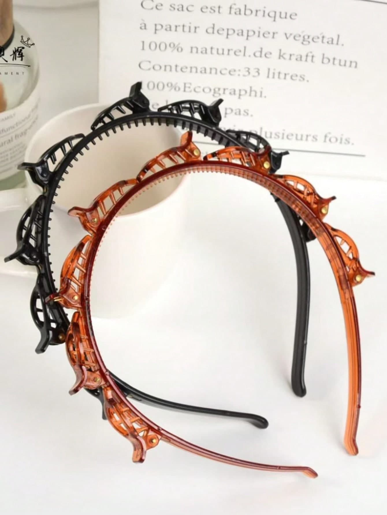 1/2pcs New Korean Version Hollowed Out Braided Headband Slouchy Hair Braid Hair Clip Bangs Clip Headpiece Headband, Beauty, Hair Accessories