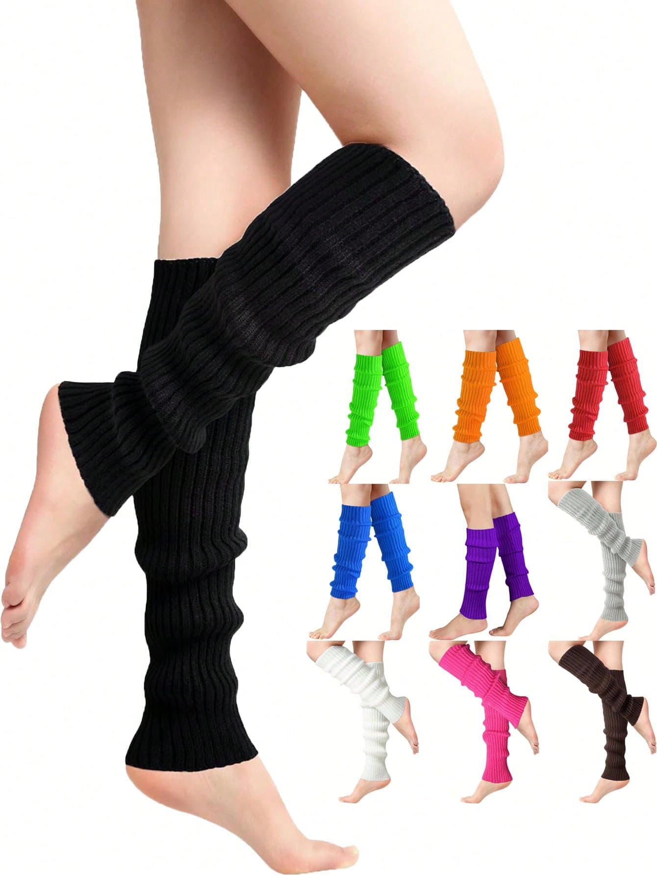 Women's Leg Warmers - 80s Ribbed Knit Long Leg Warmers, Suitable For Parties, Sports, Y2K Occasions, Comfortable And Warm