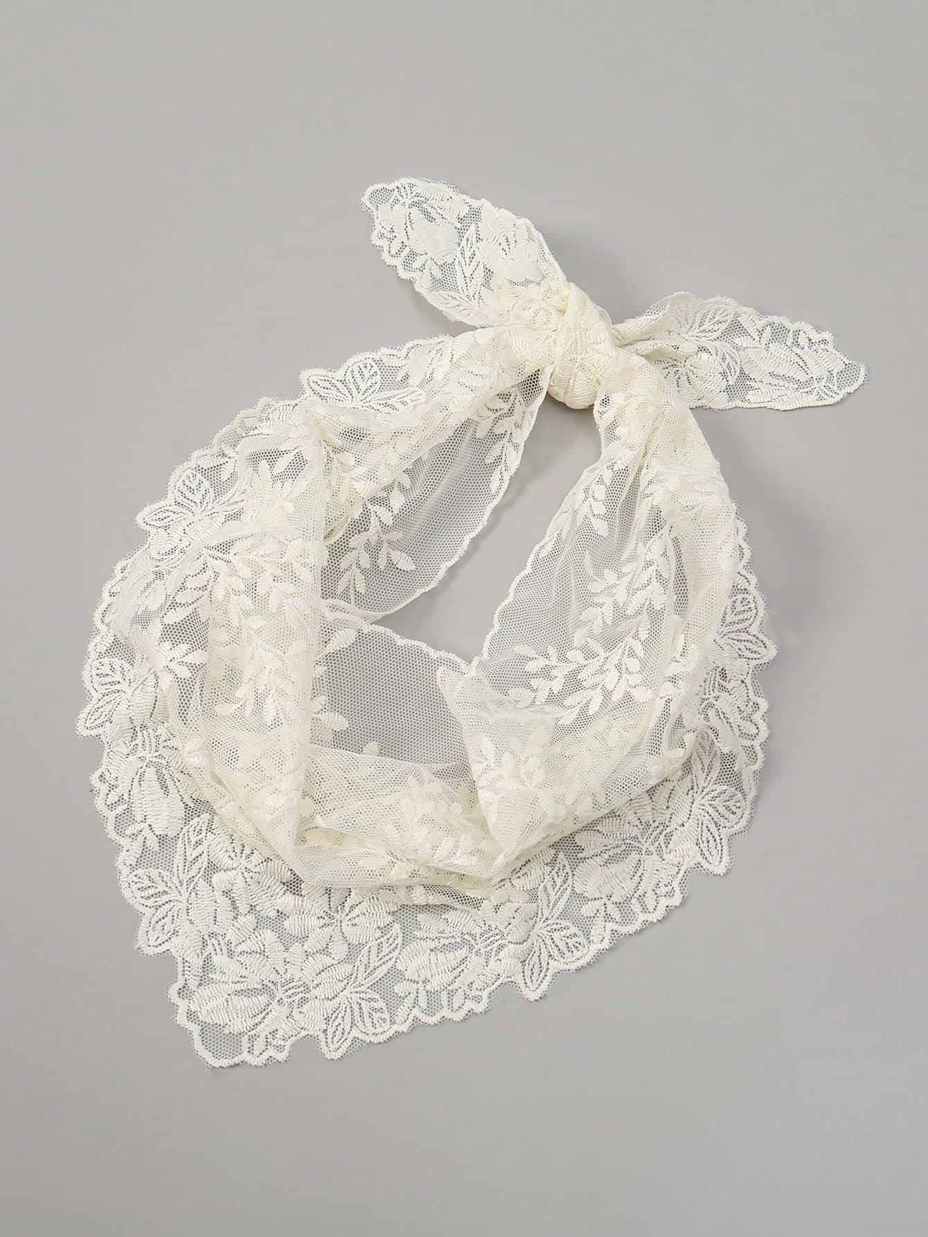 1pc Floral Lace Trim Triangular Scarf For Dress
