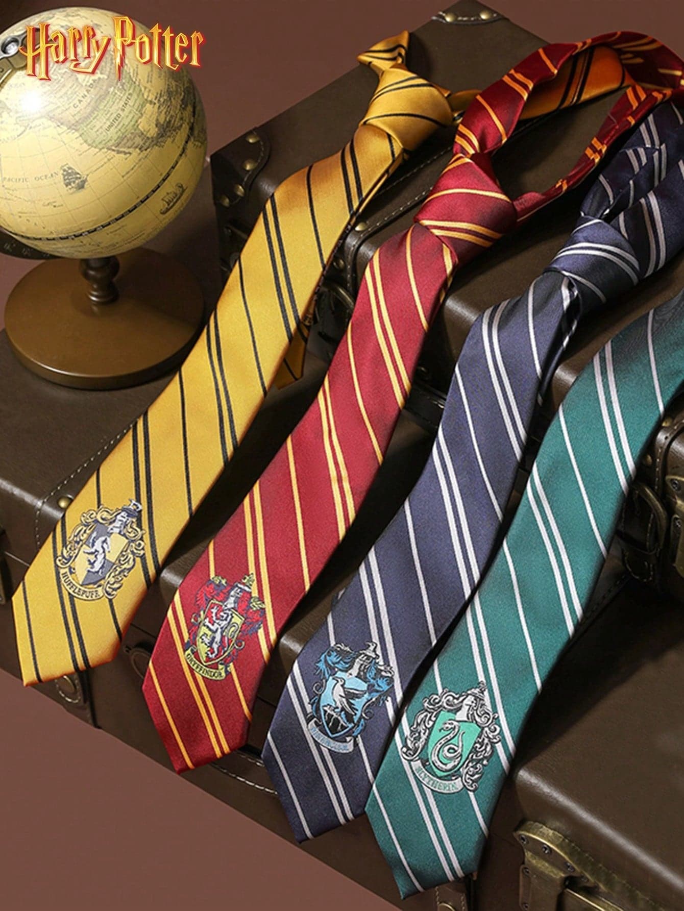 Warner Bros 1/4pcs Harry Potter Official Licensed Tie, Hogwarts Handmade Knitted Striped Tie, Movie Merchandise, British Academy Style, Party Costume Prop, Shirt Accessory, Creative Room Decor, Birthday Surprise, Christmas, Halloween Gift For Family, Friends, Harry Potter Fans