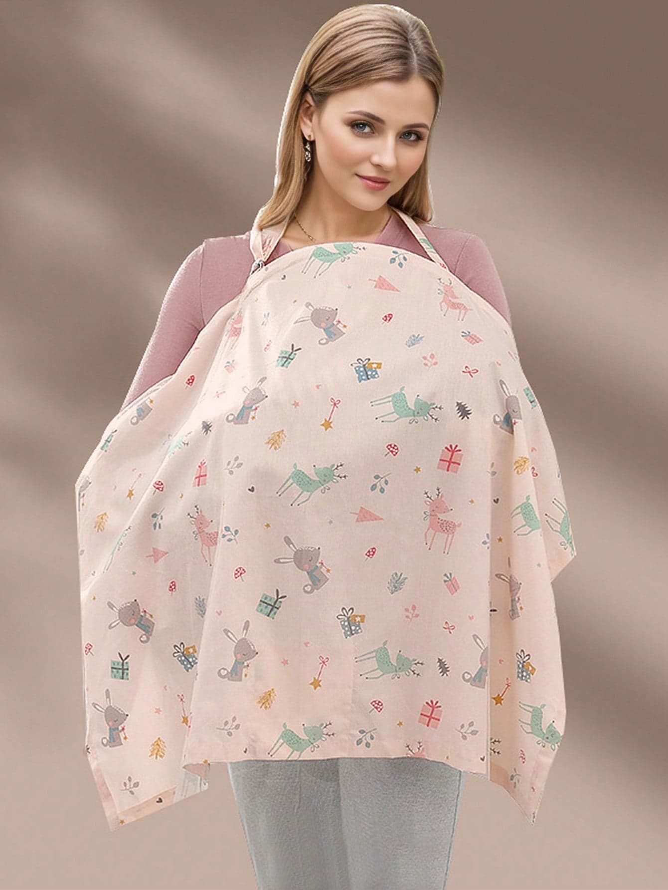 1pc Nursing Cover, Anti-Glare, Outdoor Nursing Poncho, 360° All-Round Coverage, With Mesh Layer, Breathable & Private, Arched Neckline Design, Multi-Functional Nursing Apron, Suitable For Newborn Breastfeeding