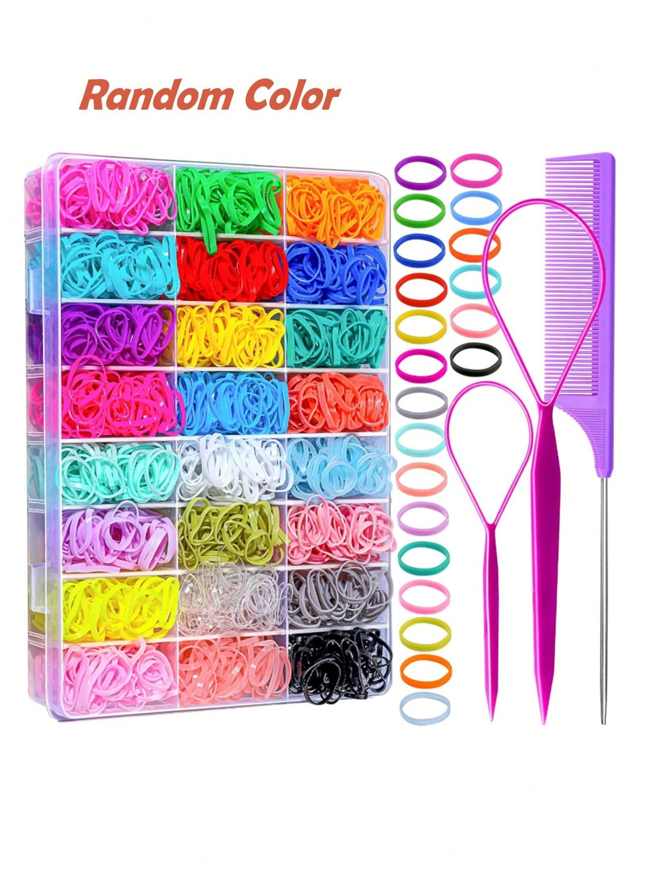 1003pcs Random Color Elastic Hair Ties, 24 Colors Mini Hair Scrunchies, Soft Little Girl Hair Accessories, Girls Hair Decoration Set