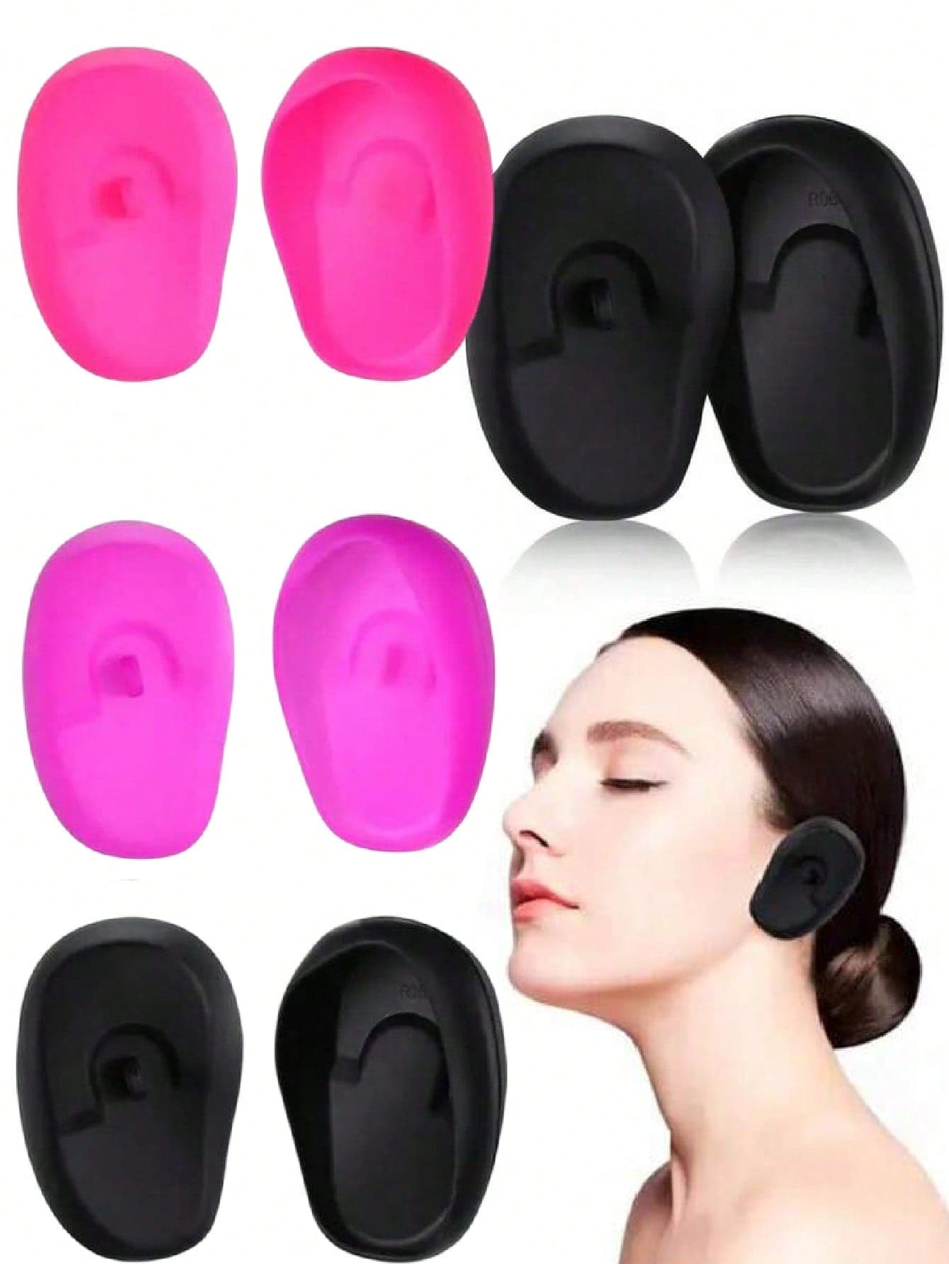 4 Pairs - Salon Grade Ear Covers, Plastic Material, Suitable For Dyeing, Showering, Etc., Silicone Material, Salon Exclusive, Hair Dye Shower Protector, Silicone Hair Dye Ear Covers, Suitable For Home, Personal And Commercial Salon Use, Hair Styling Tools, Salon Beauty Supplies, Back To School Travel Essential, Travel Essential, Hairstyle, Hair Styling, Hair, Travel, Hair Care Products, Hair Styling Tools, Hair Accessories, Hairstylist, Barber Supplies, Barbershop, Hair Salon Equipment